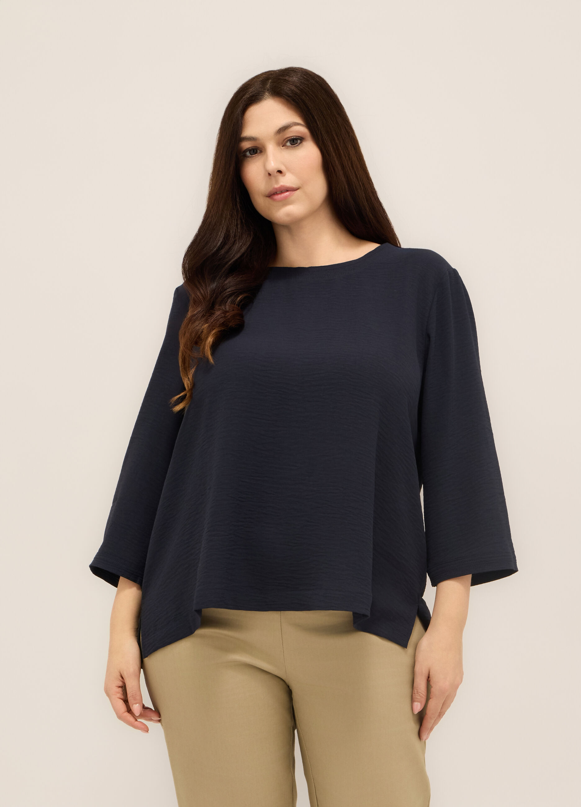Blusa in crepe donna curvy