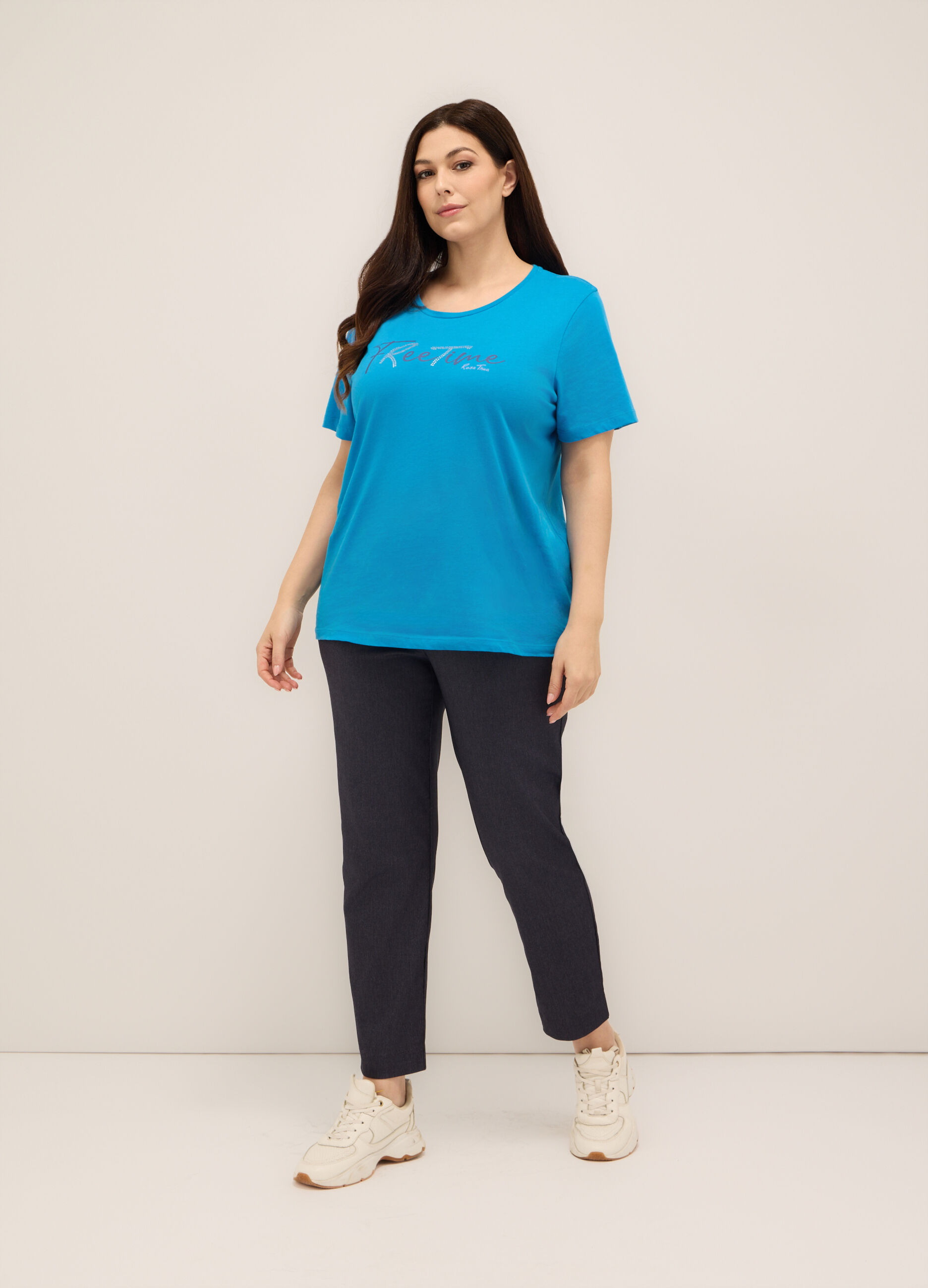 Pantaloni in misto viscosa donna curvy