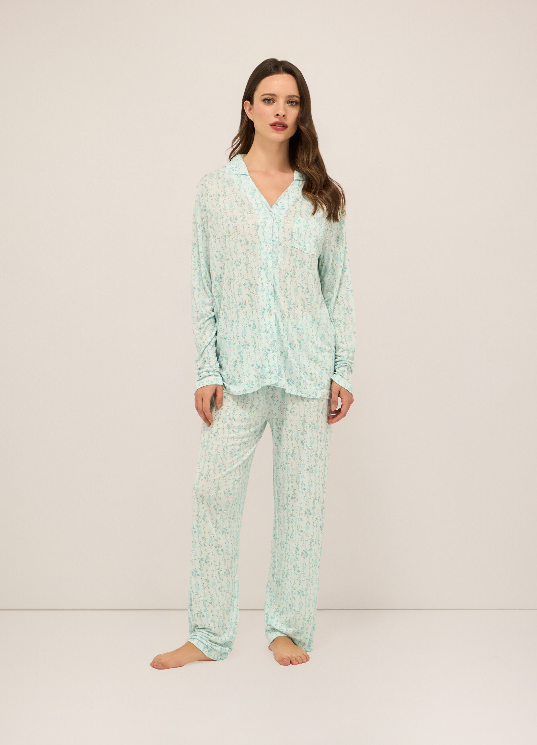 Set pigiama in pura viscosa donna