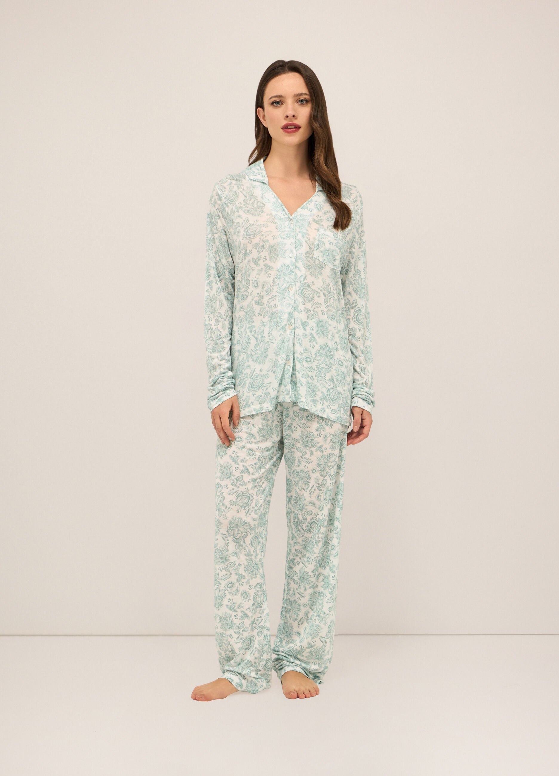 Set pigiama in pura viscosa donna
