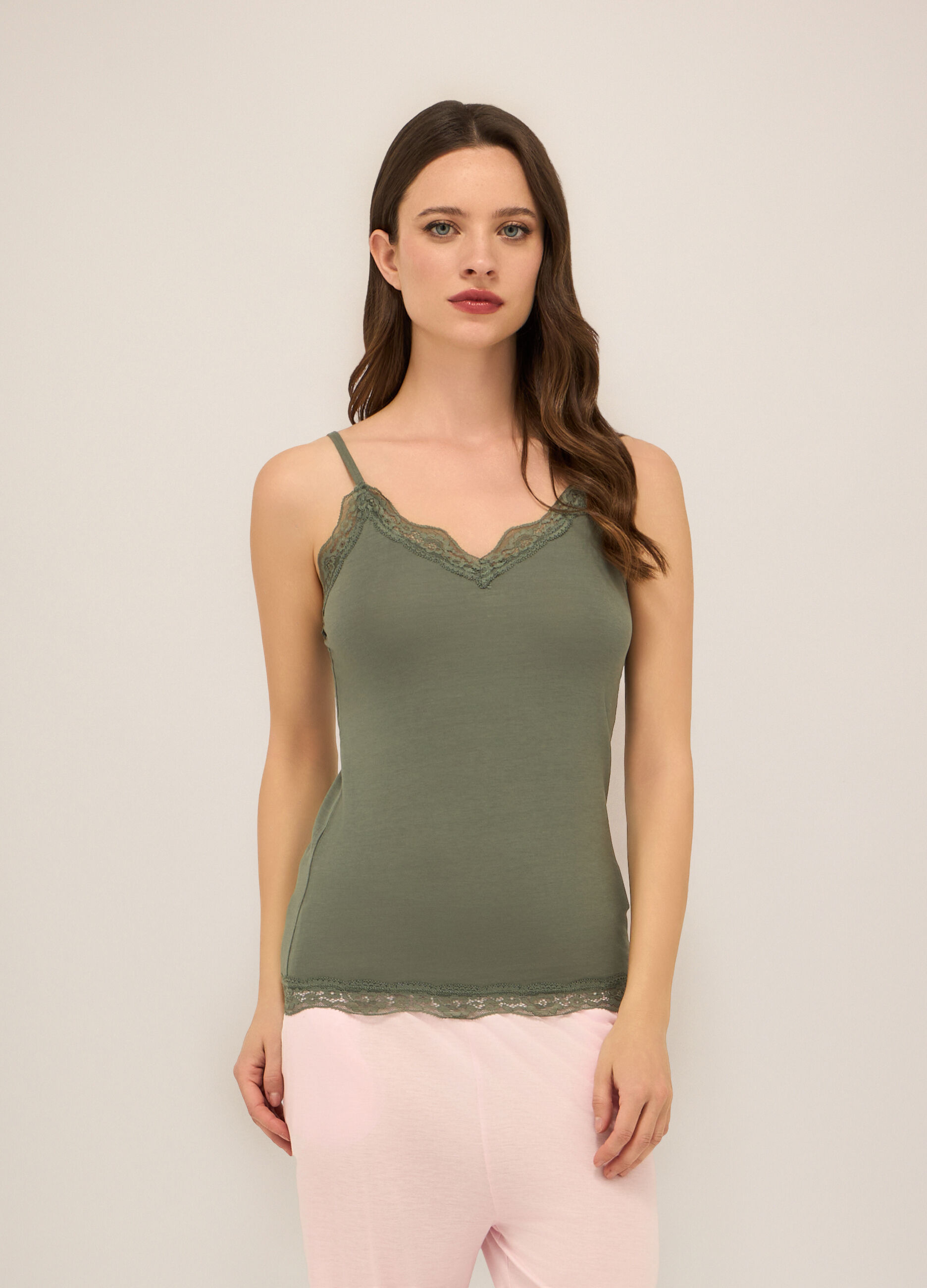 Canotta in jersey di viscosa stretch donna