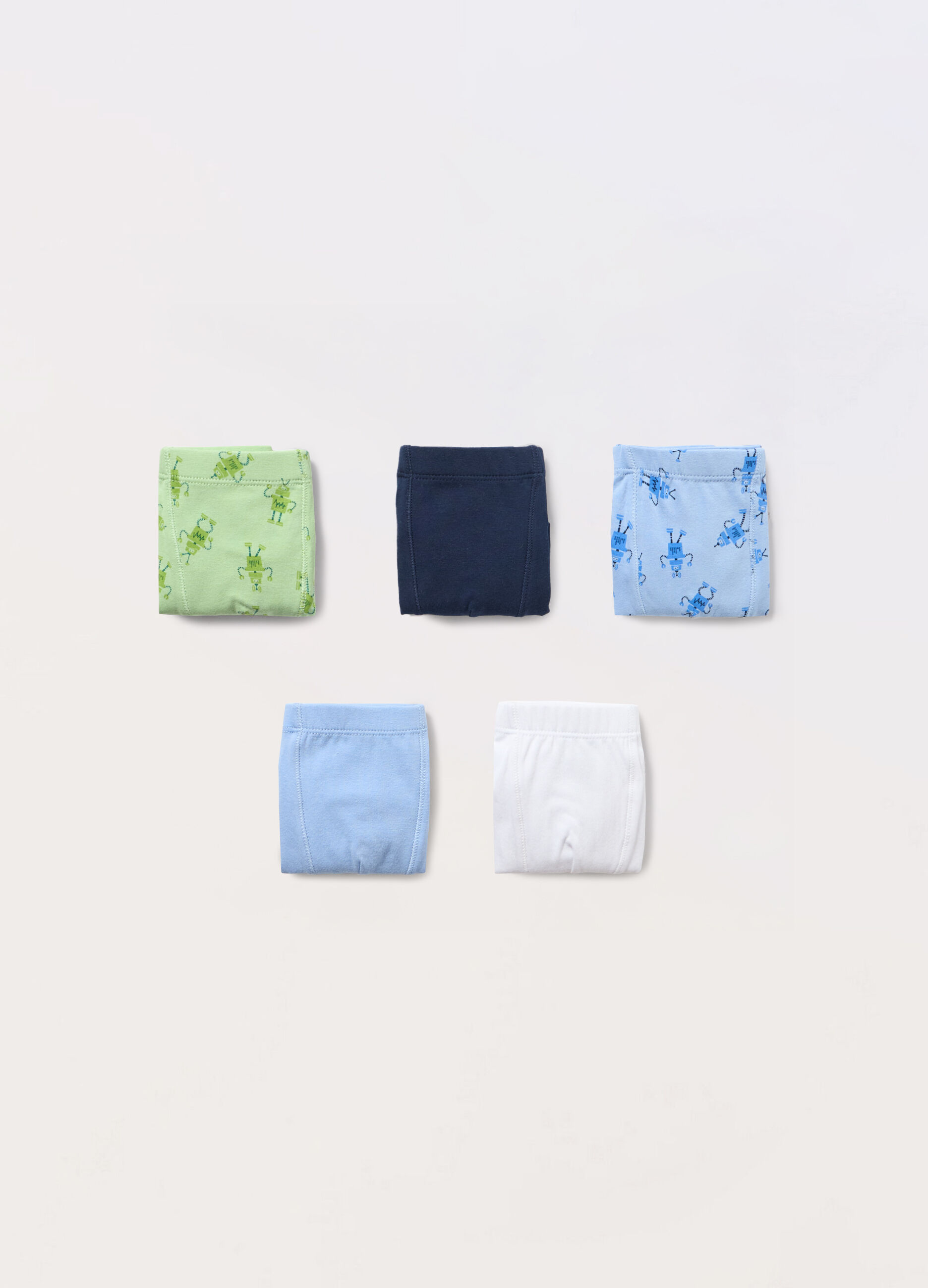 Pack 5 calze boxer in cotone stretch bambino
