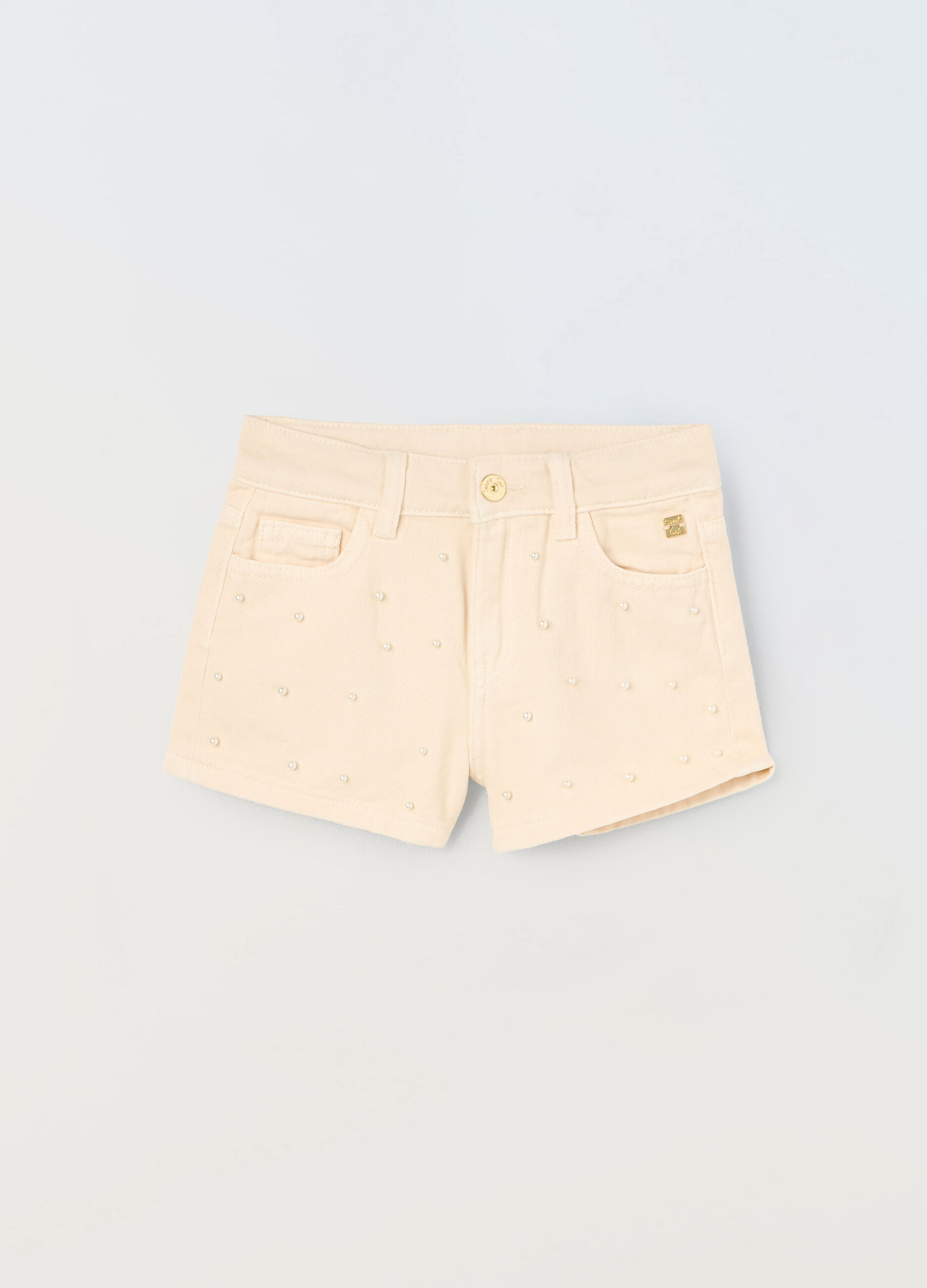 Shorts in denim di puro cotone bambina