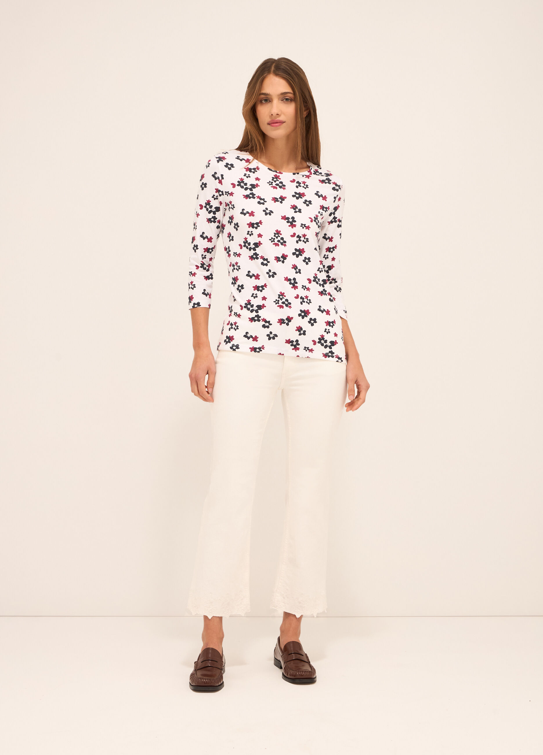 Pantaloni in stretch denim flare fit donna