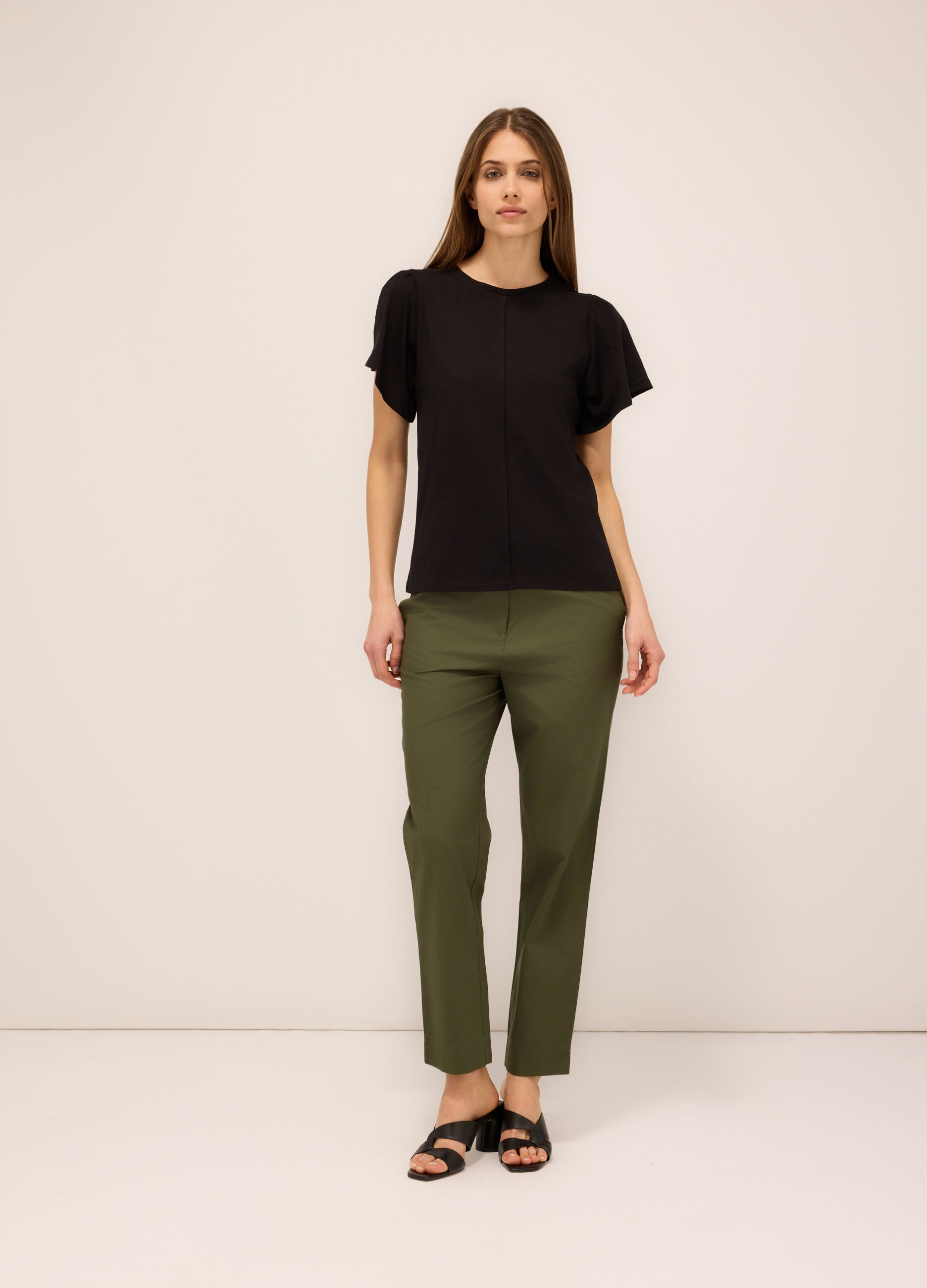 Pantaloni in popeline di puro cotone donna