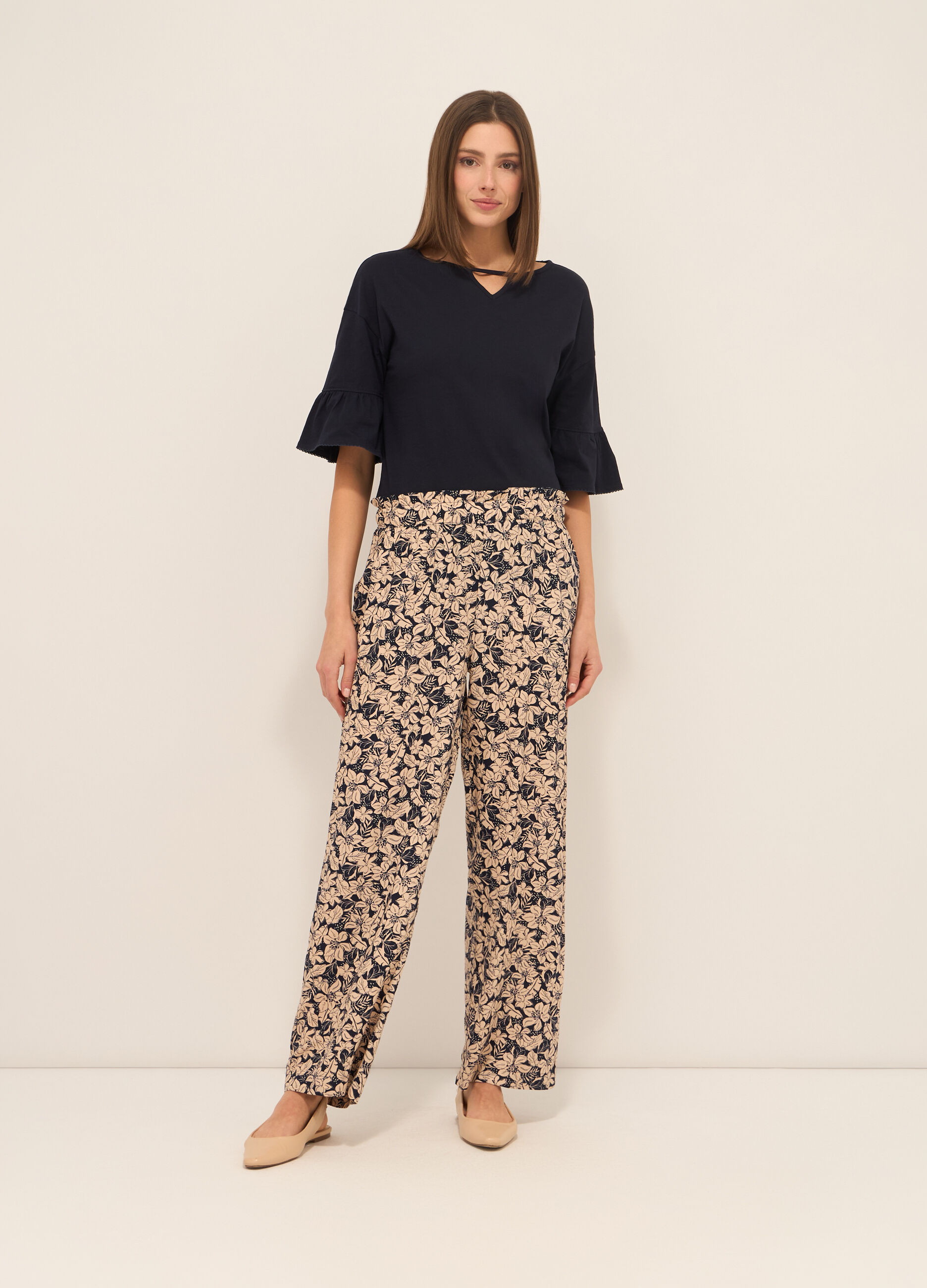 Pantaloni in pura viscosa donna