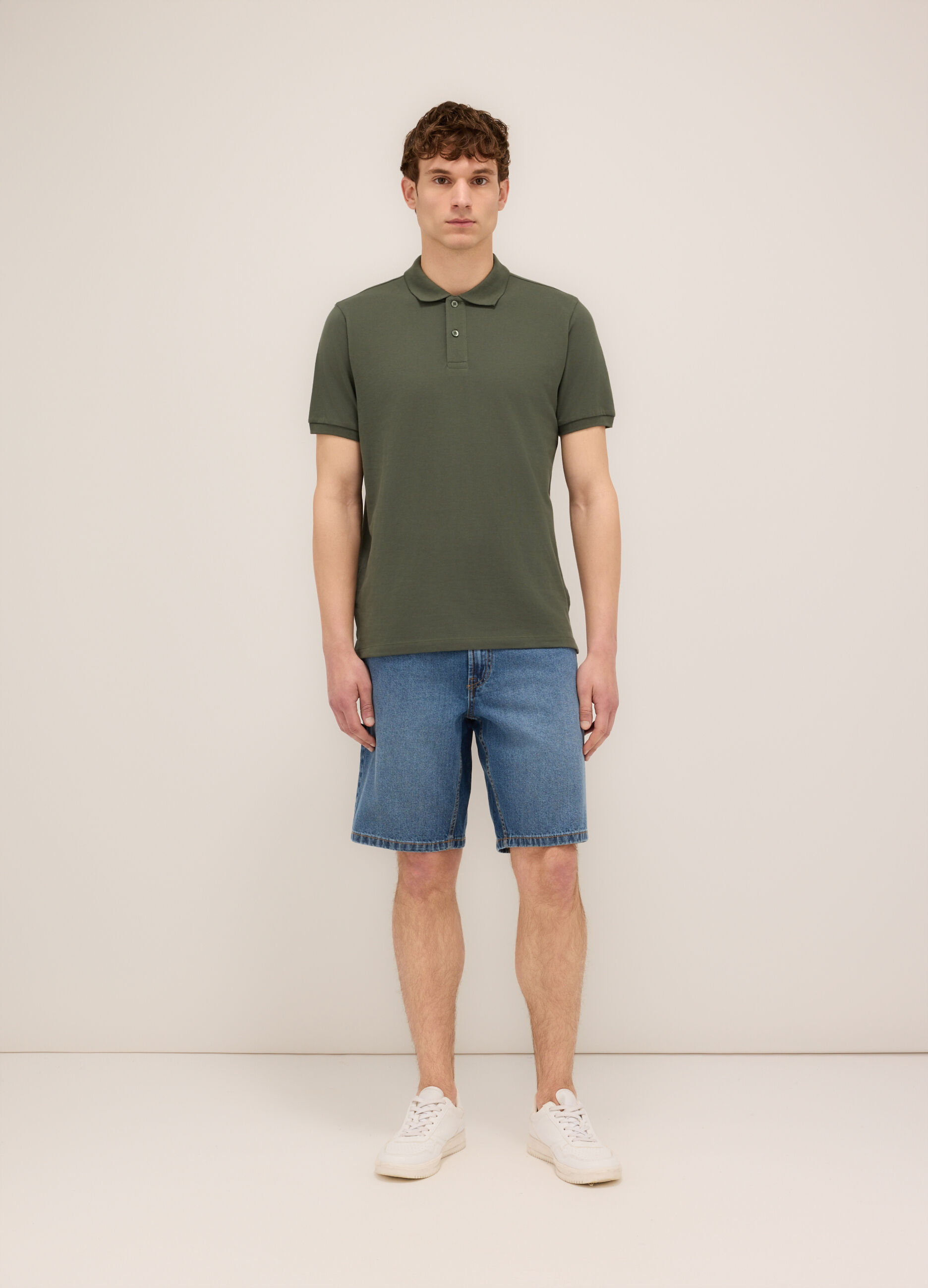 Bermuda in denim di puro cotone uomo