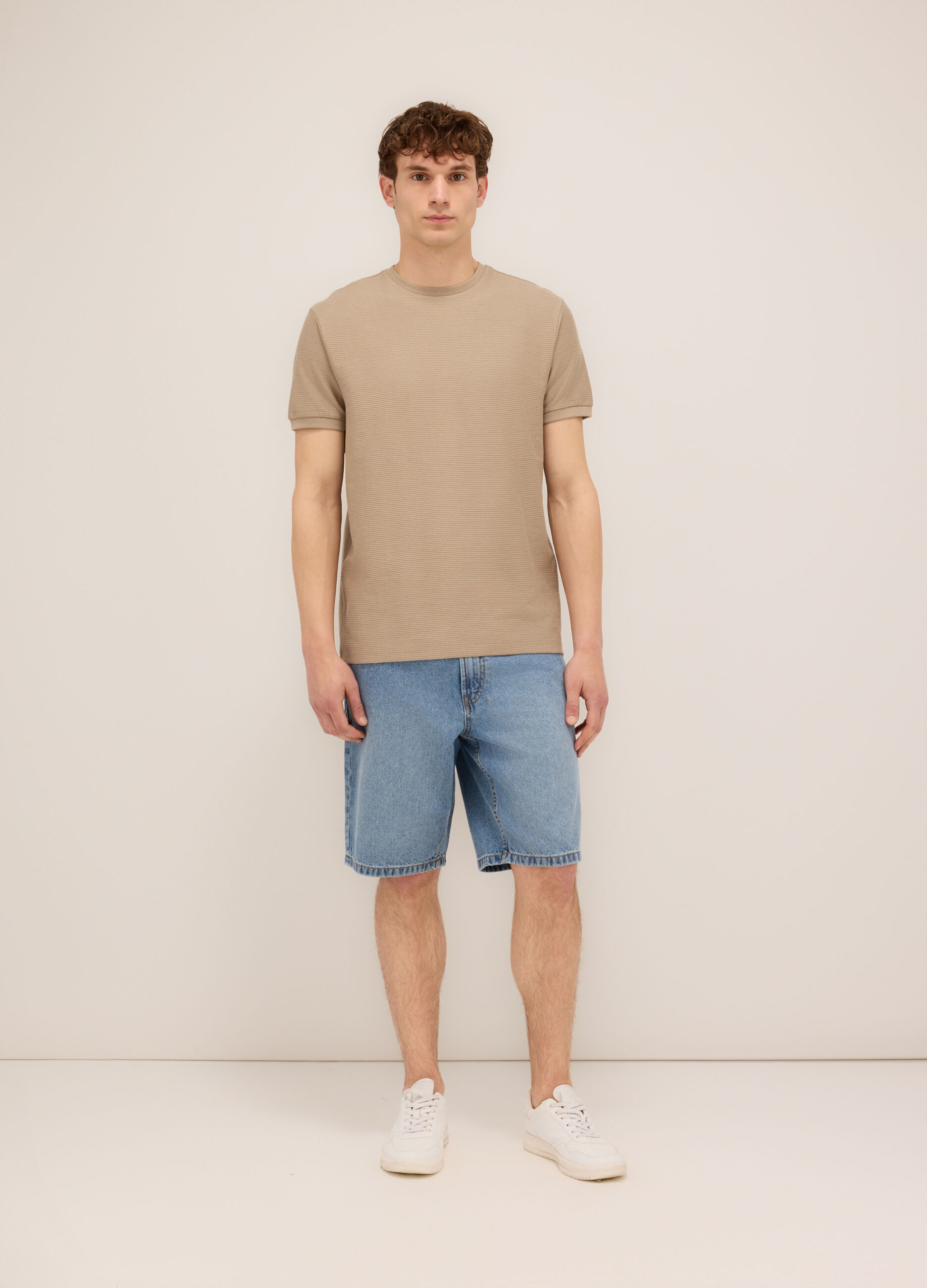 Bermuda in denim di puro cotone uomo