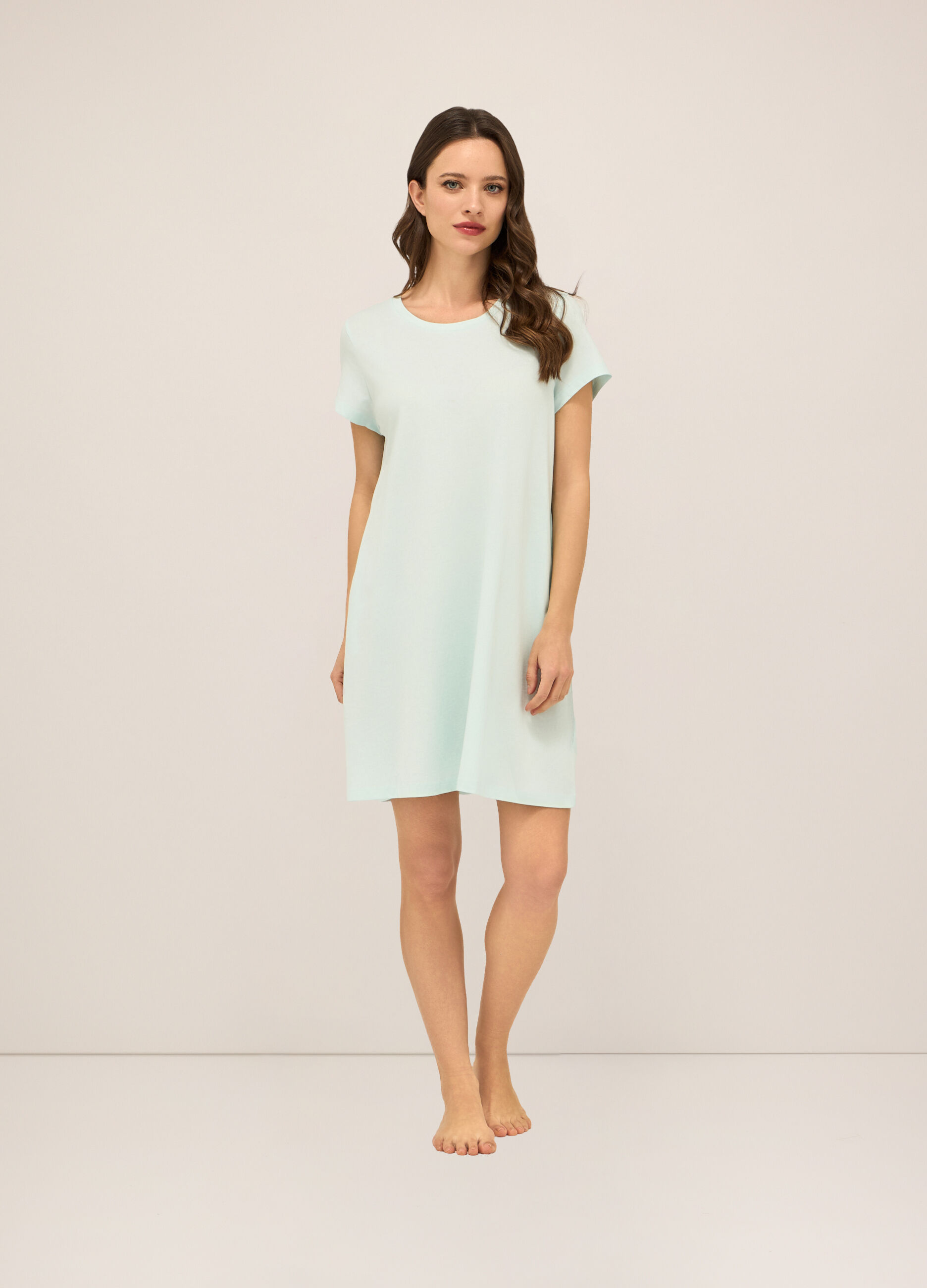 Camicia da notte in jersey di puro donna