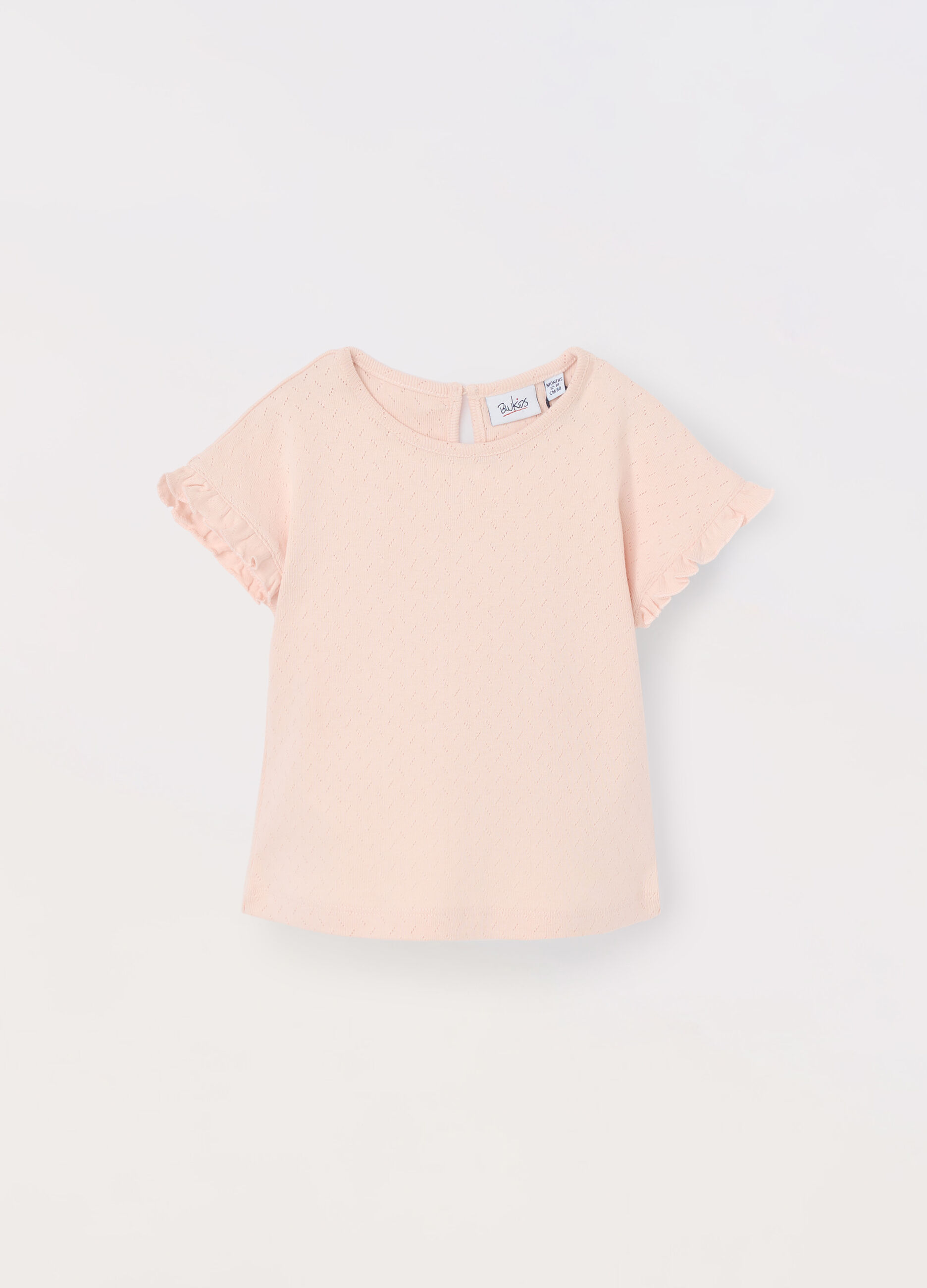 T-shirt in puro cotone pointelle neonata