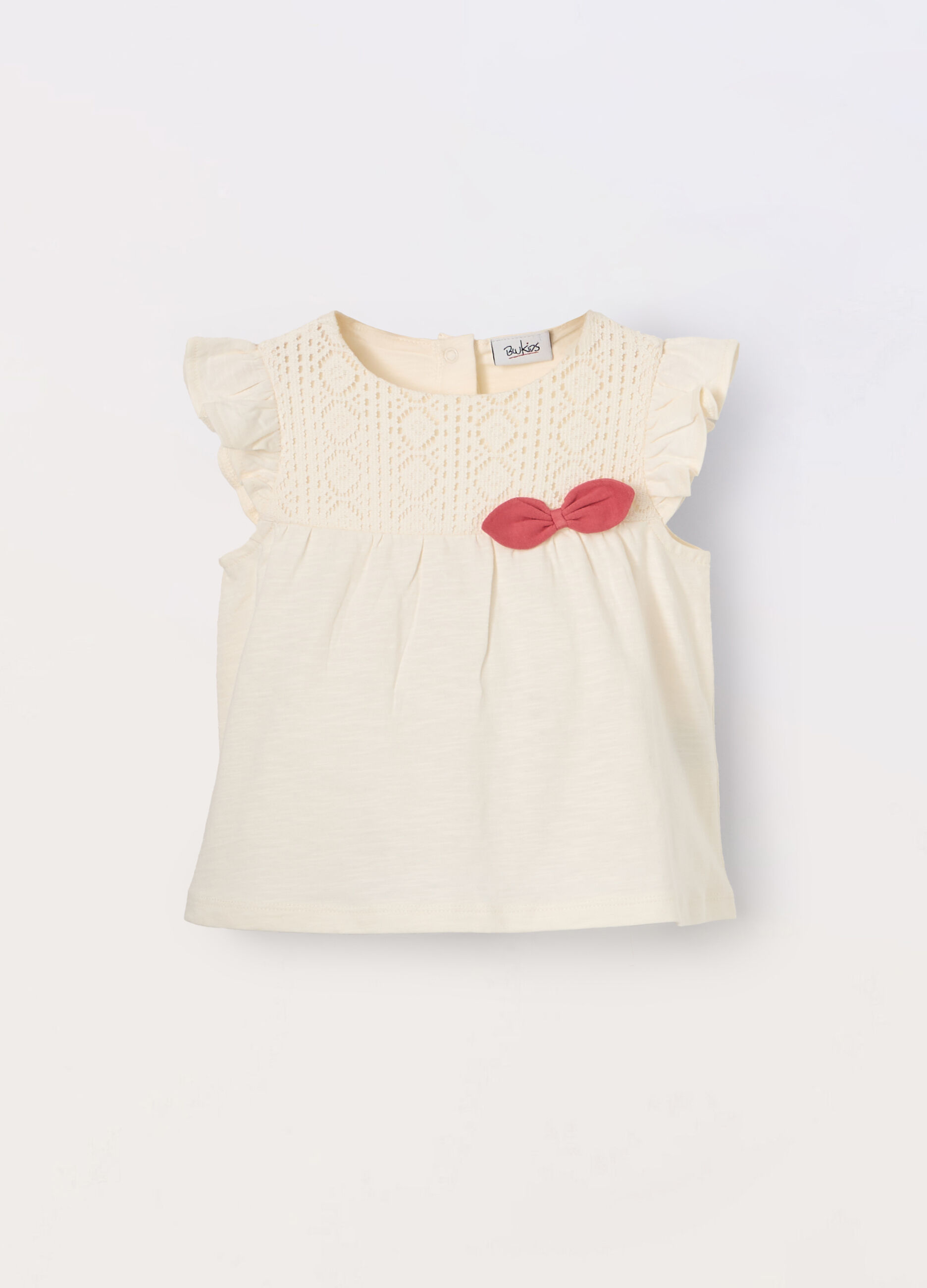 T-shirt in jersey slub di puro cotone neonata