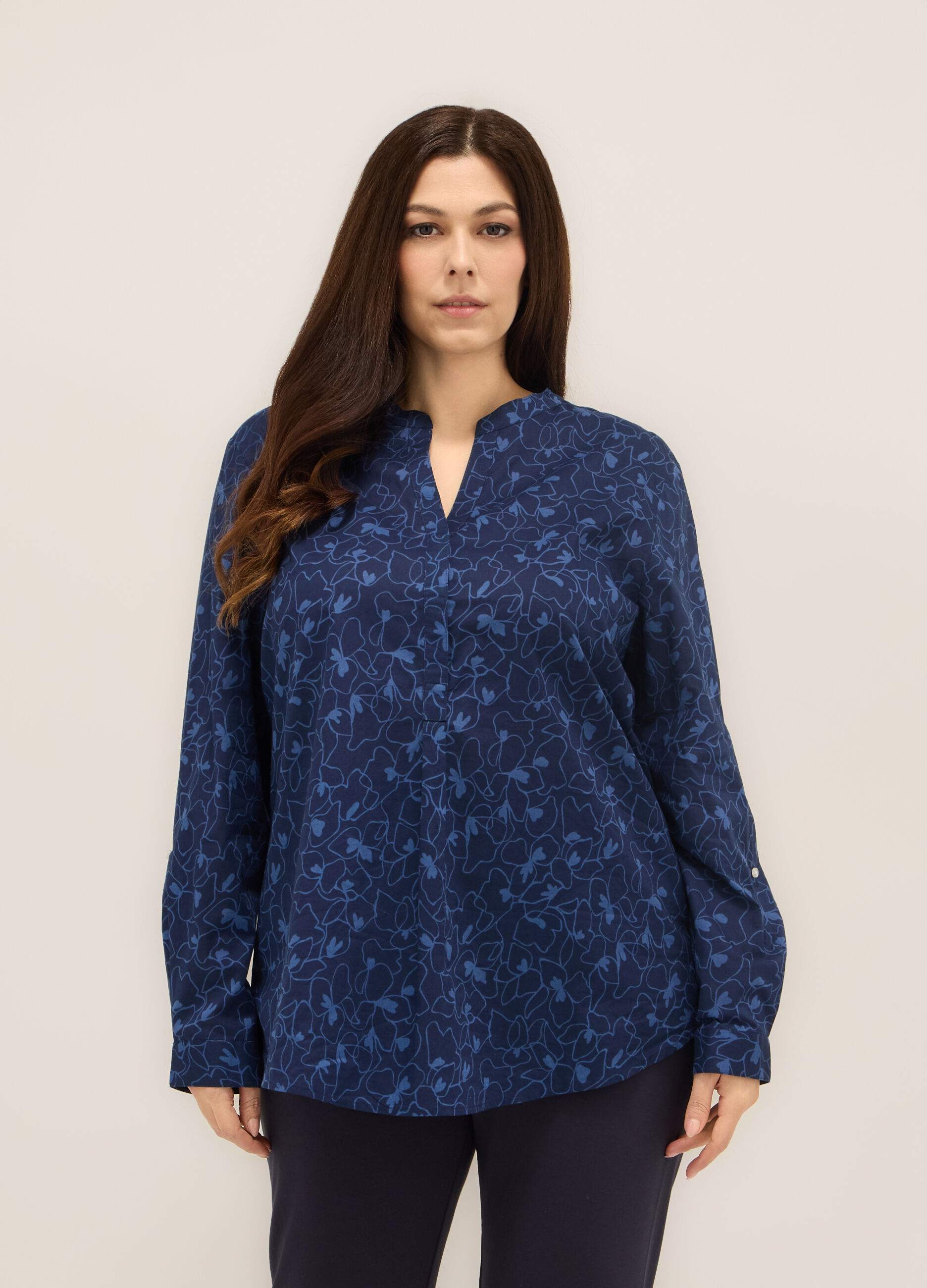 Blusa in puro cotone donna curvy