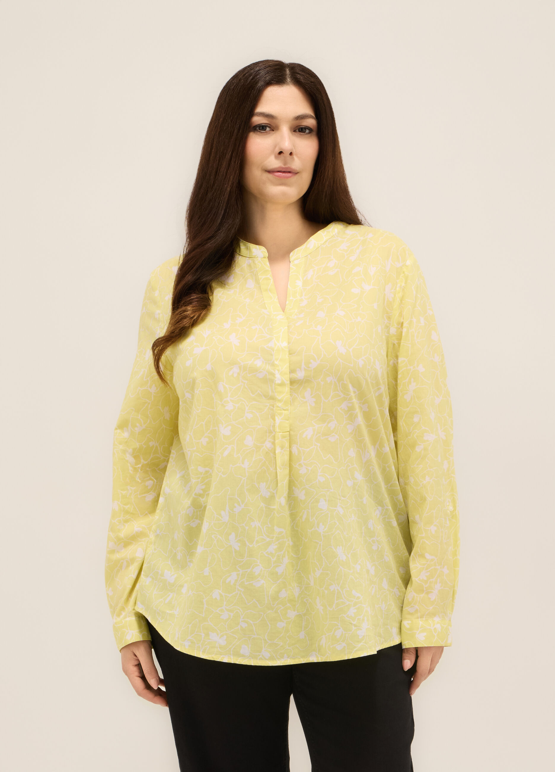 Blusa in puro cotone donna curvy