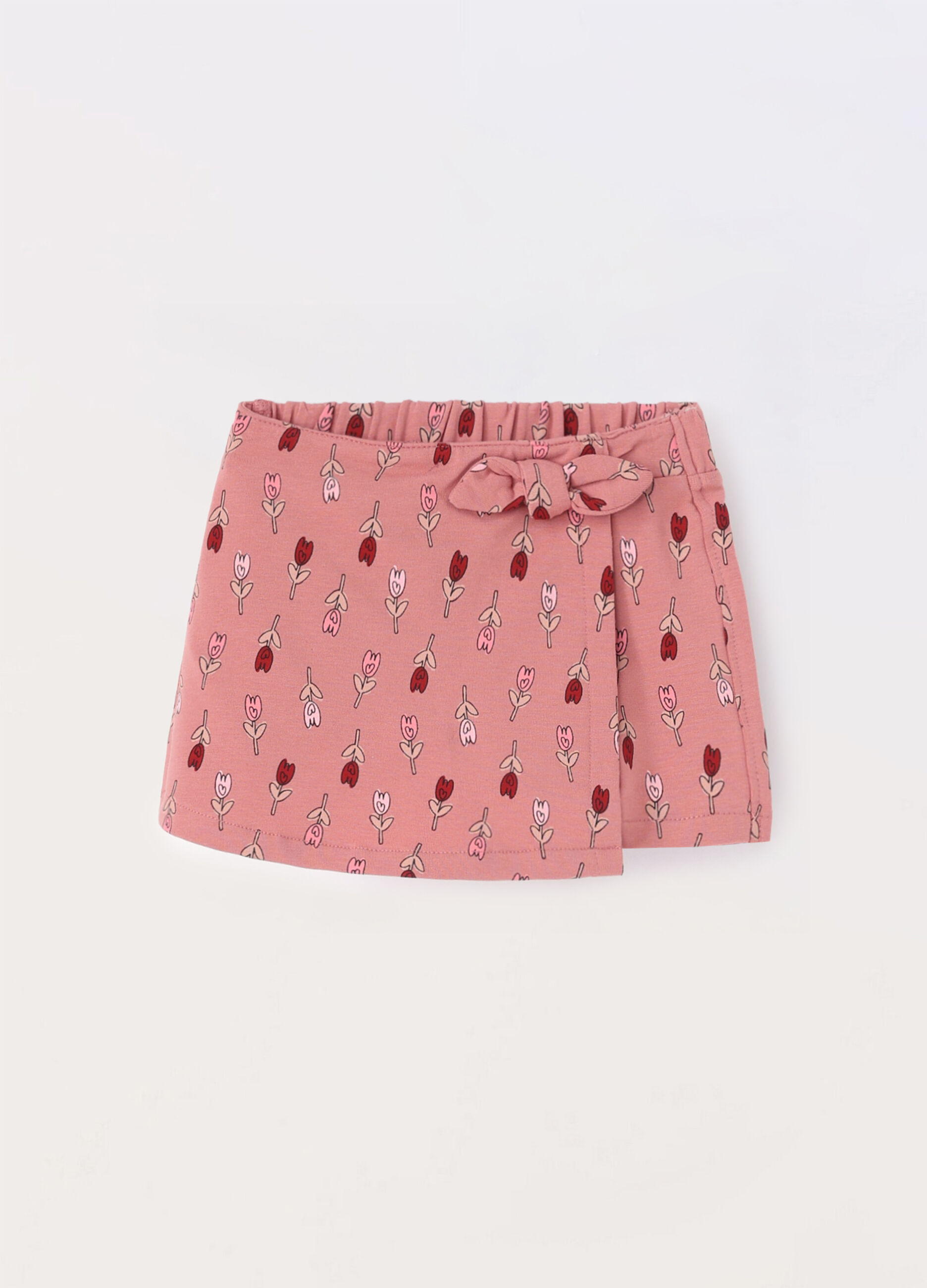 Gonna pantalone in cotone stretch neonata