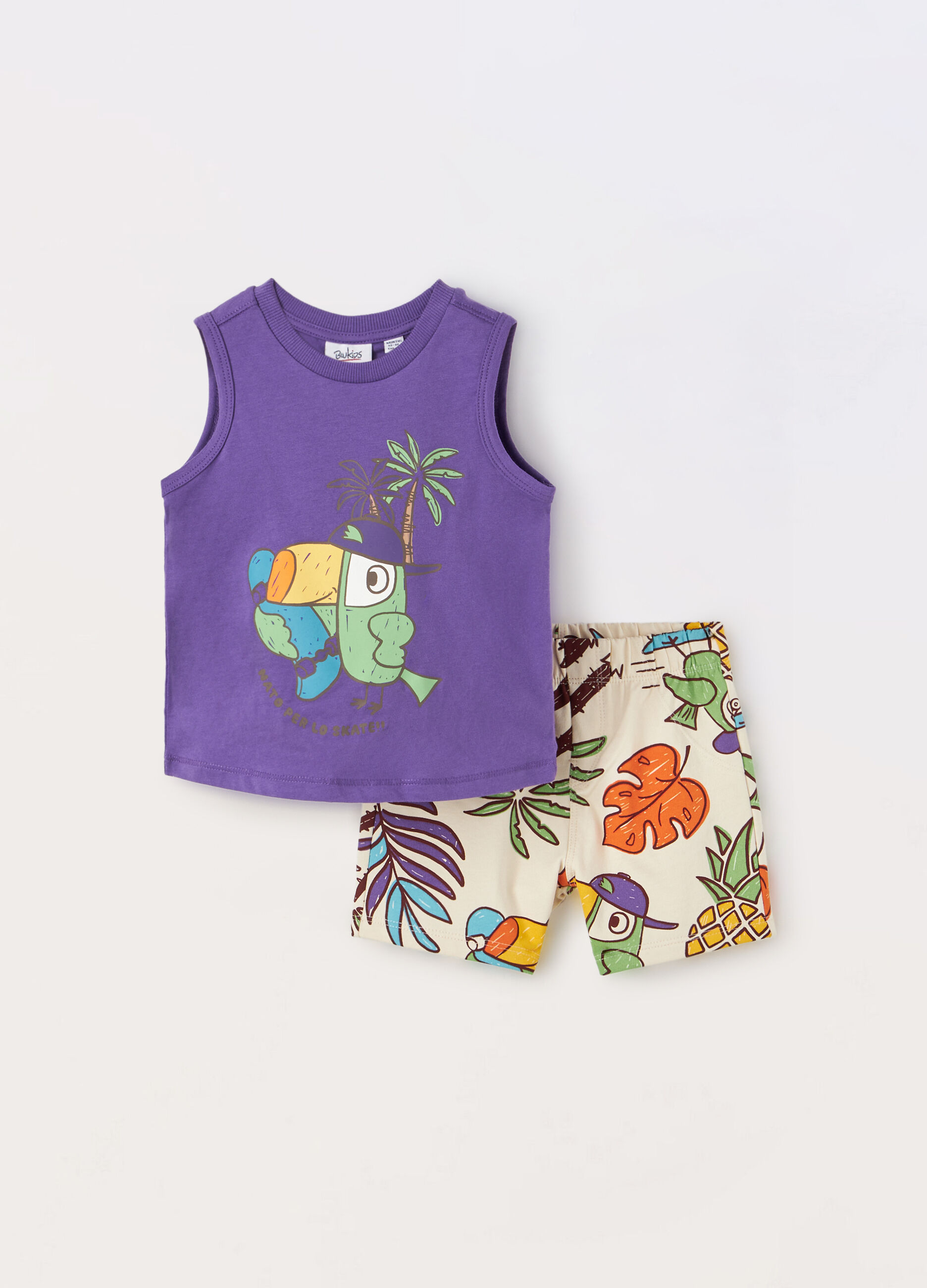 Jogging set in jersey di puro cotone neonato