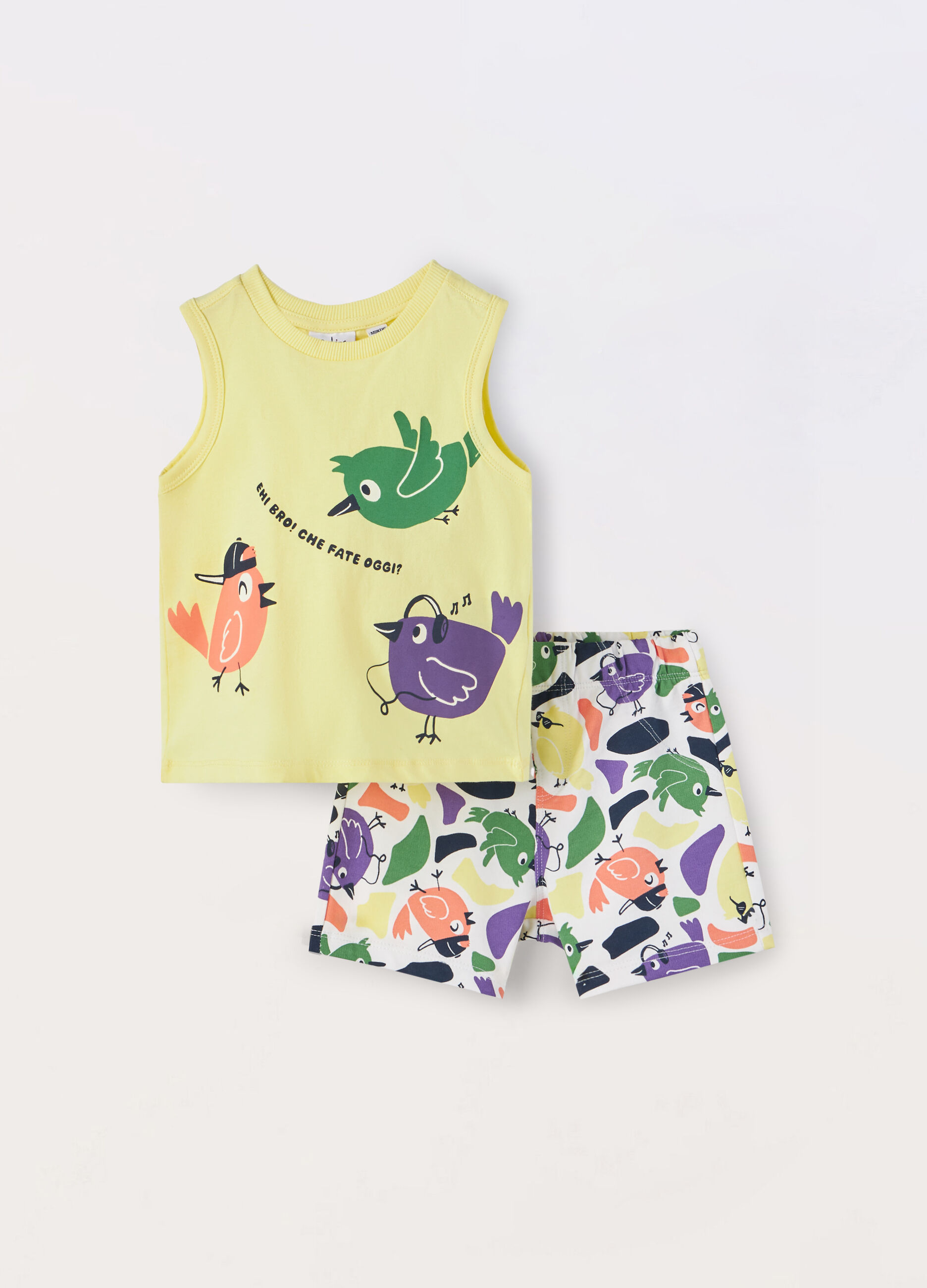 Jogging set in jersey di puro cotone neonato