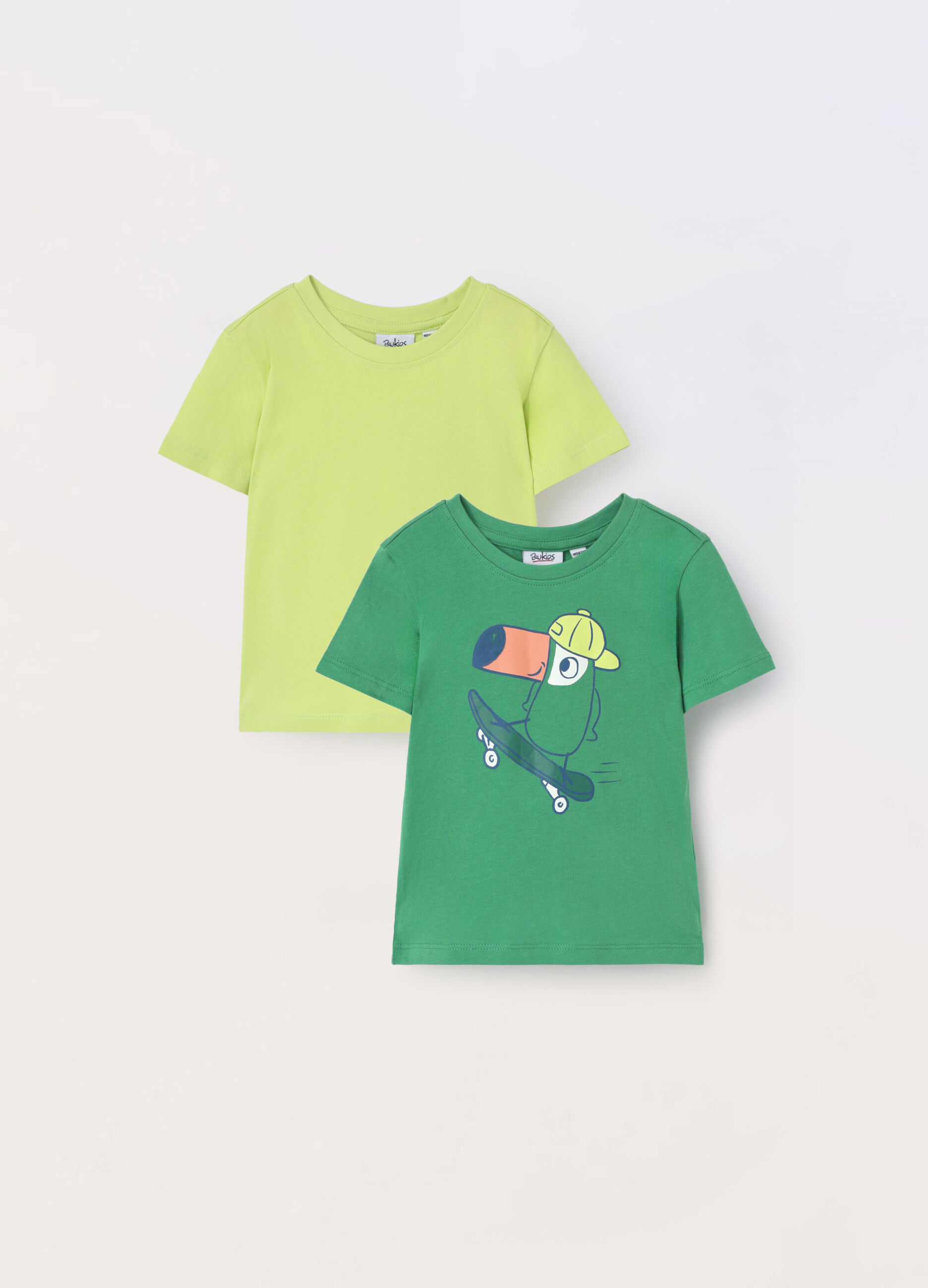 Pack 2 t-shirt in jersey di puro cotone neonato
