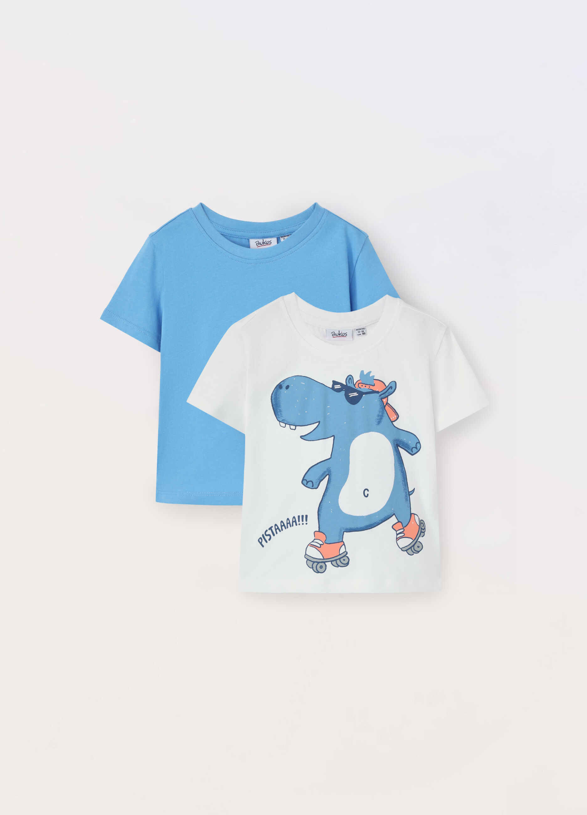 Pack 2 t-shirt in jersey di puro cotone neonato