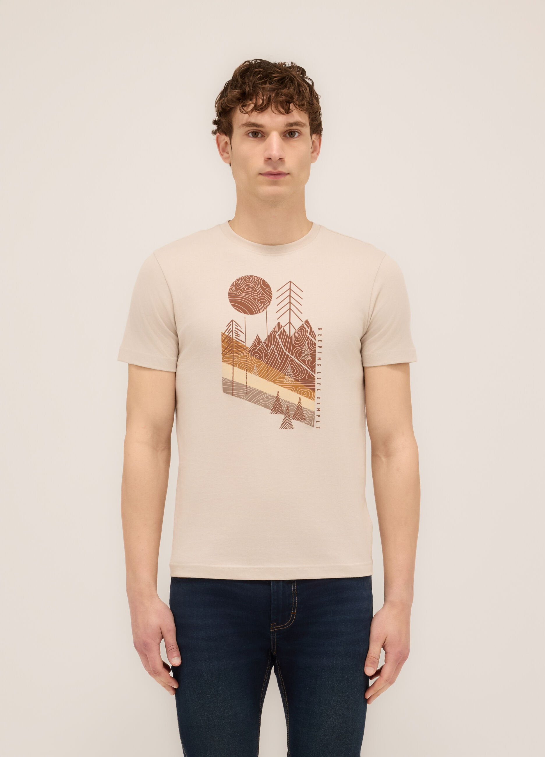 T-shirt girocollo stampa natura
