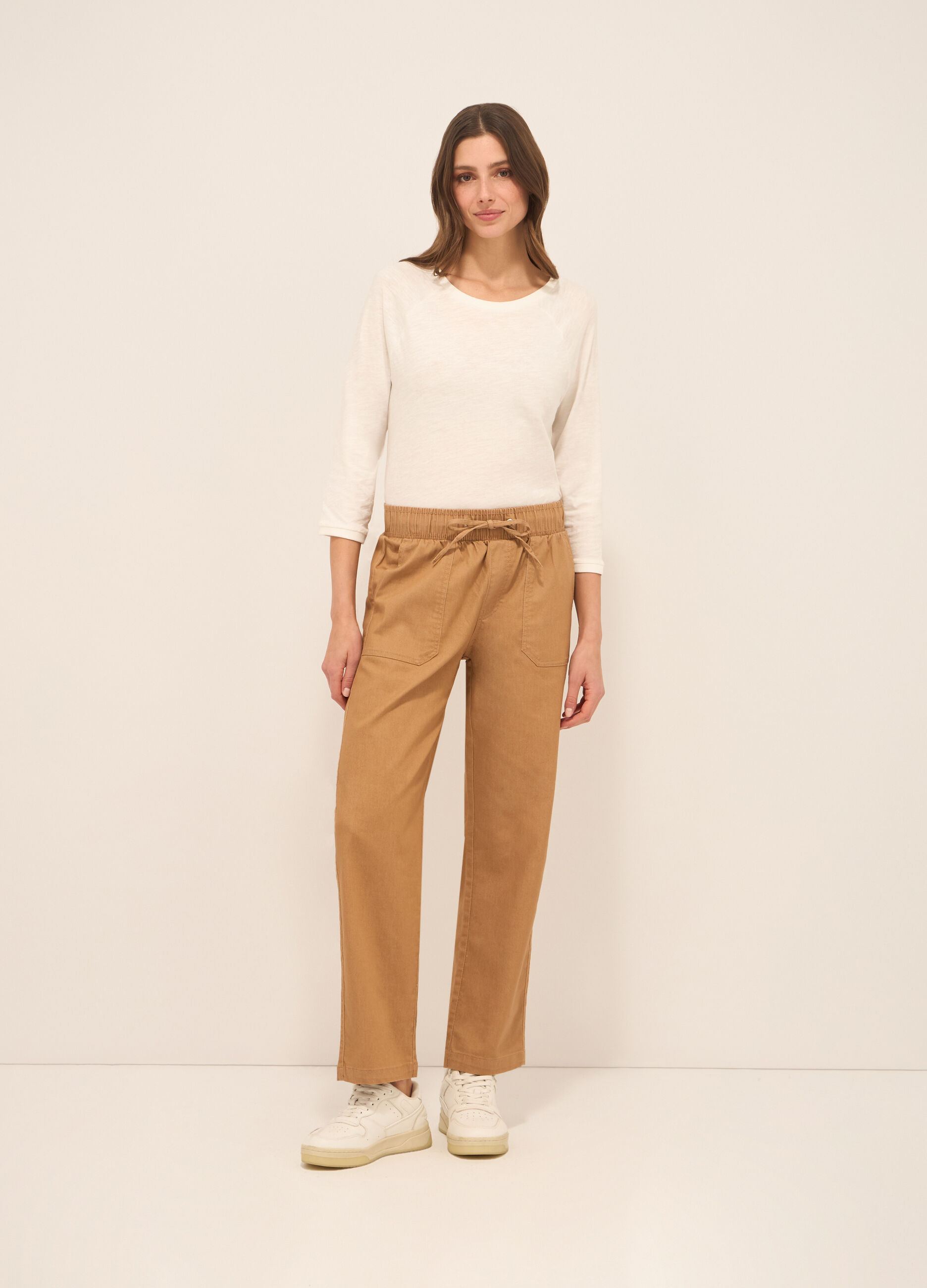 Pantaloni misto cotone donna