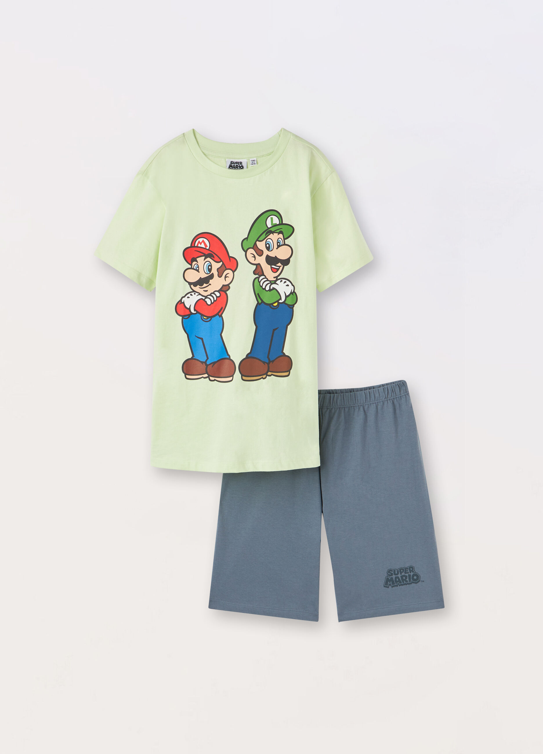 Set pigiama corto in jersey di puro cotone bambino