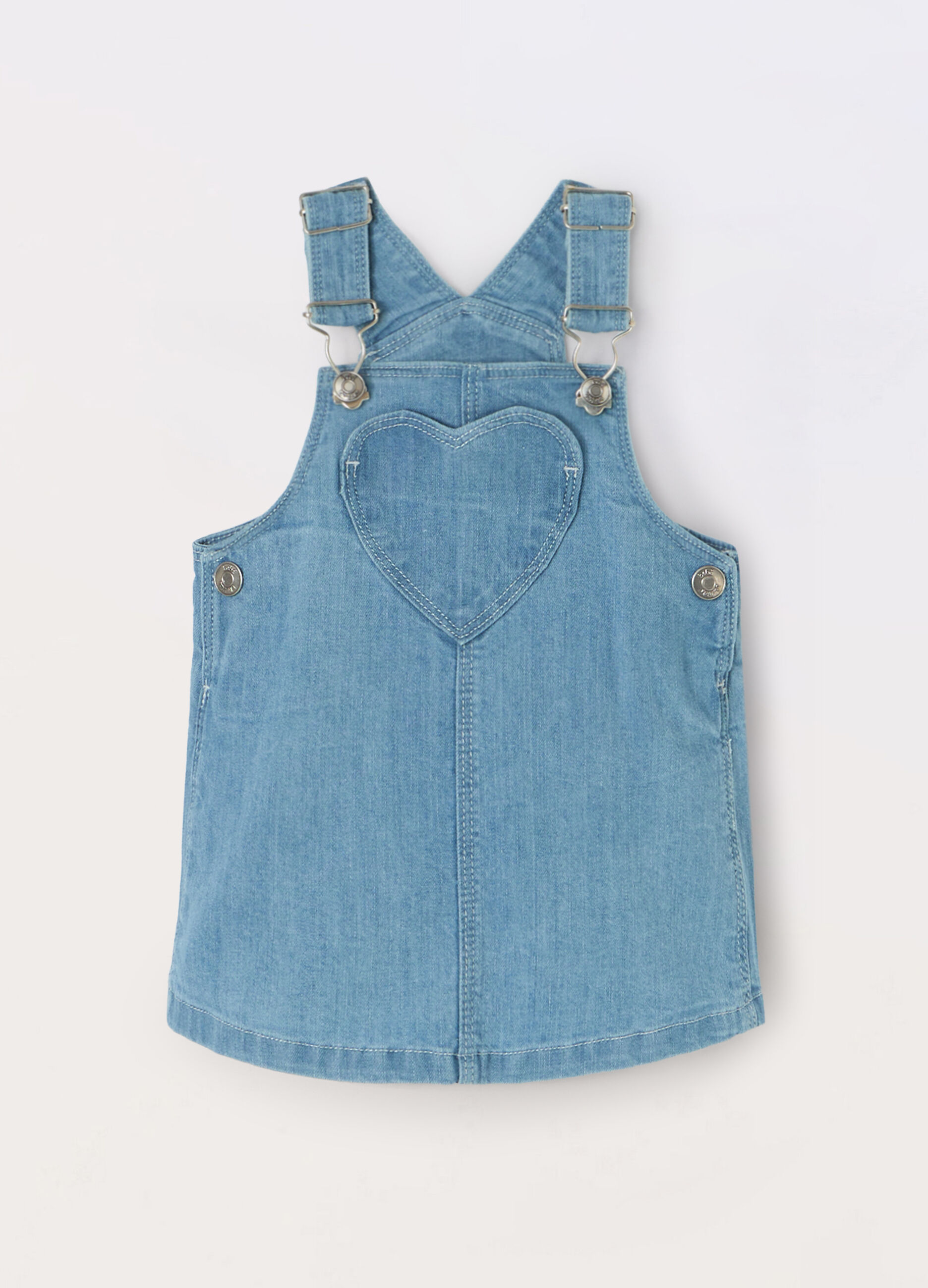 Salopette in denim di cotone stretch neonata