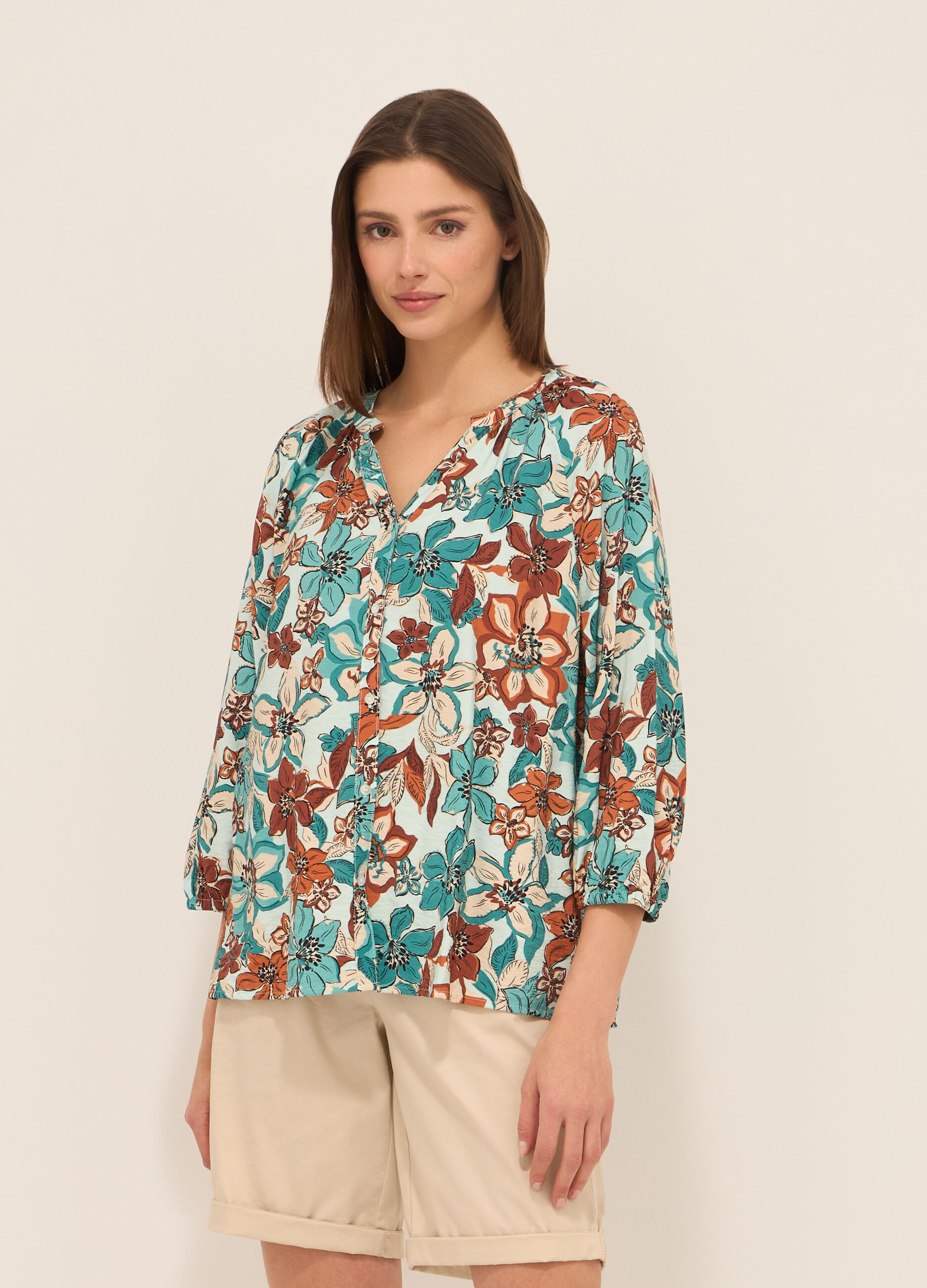 Camicia misto viscosa donna