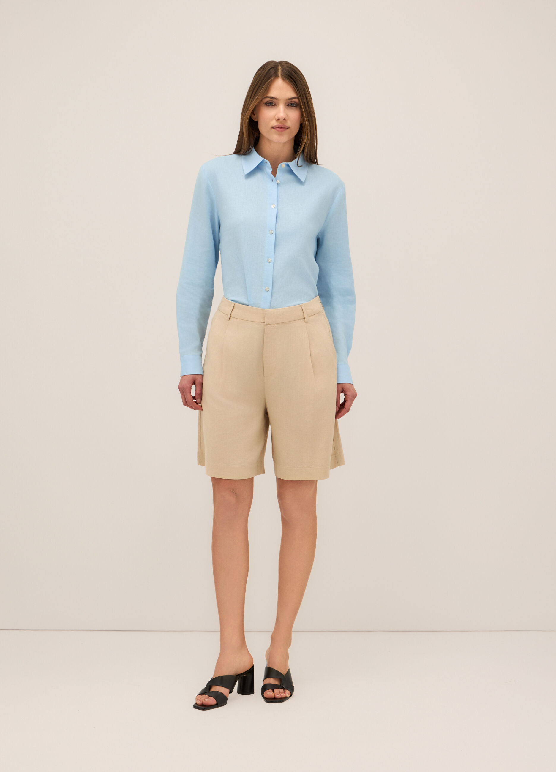Bermuda misto lino donna