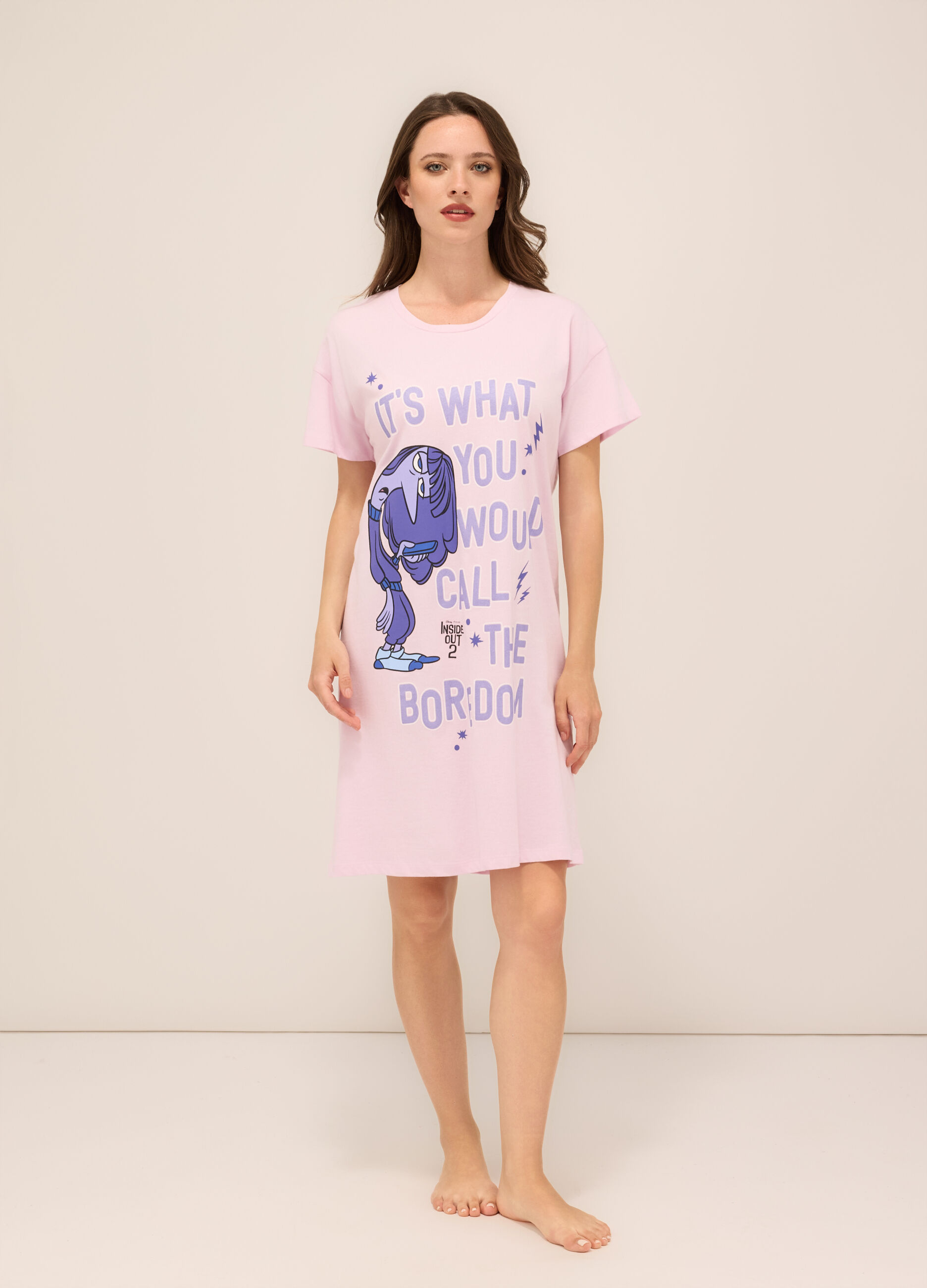 Camicia da notte in jersey di puro cotone donna