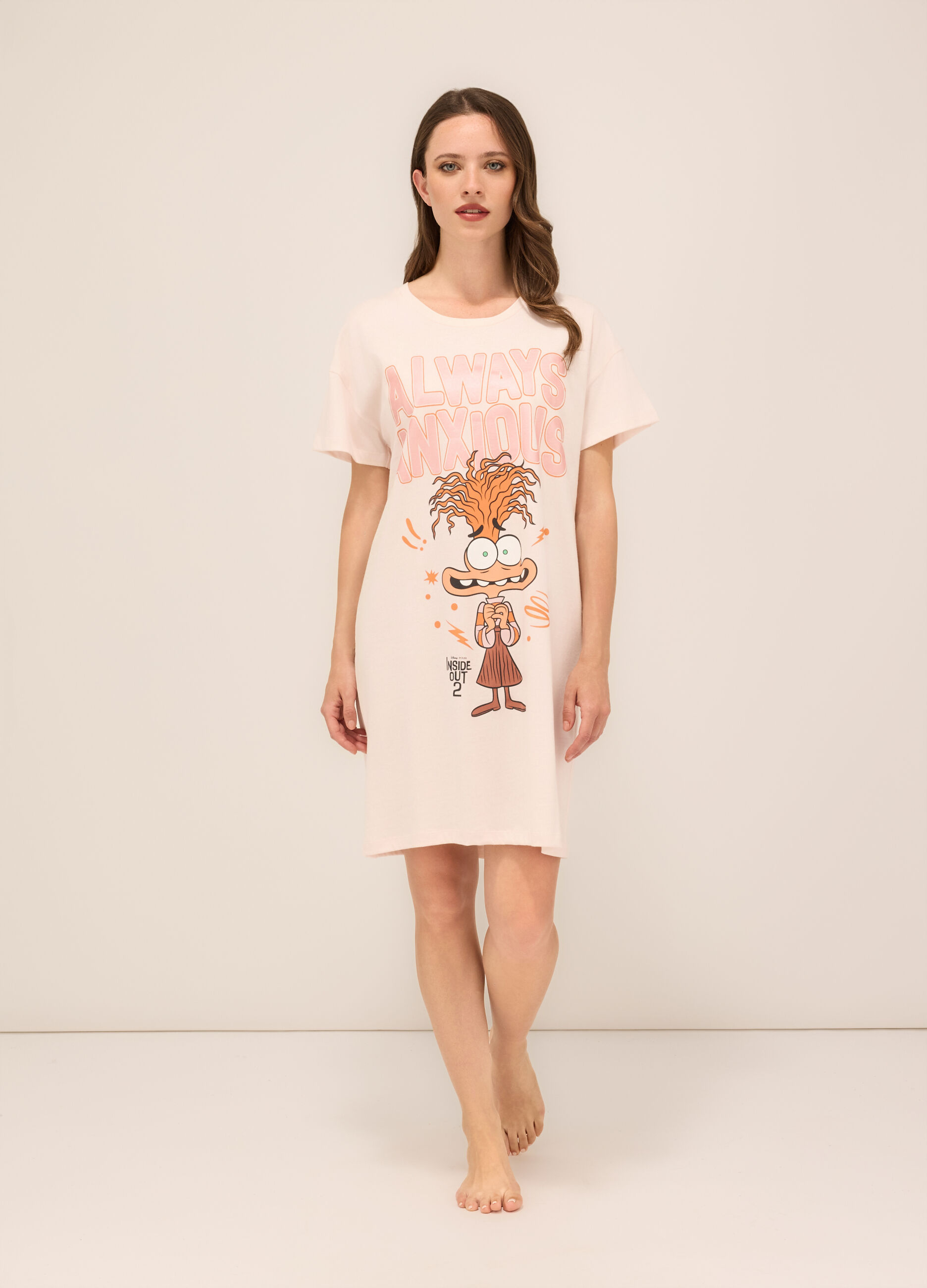 Camicia da notte in jersey di puro cotone donna
