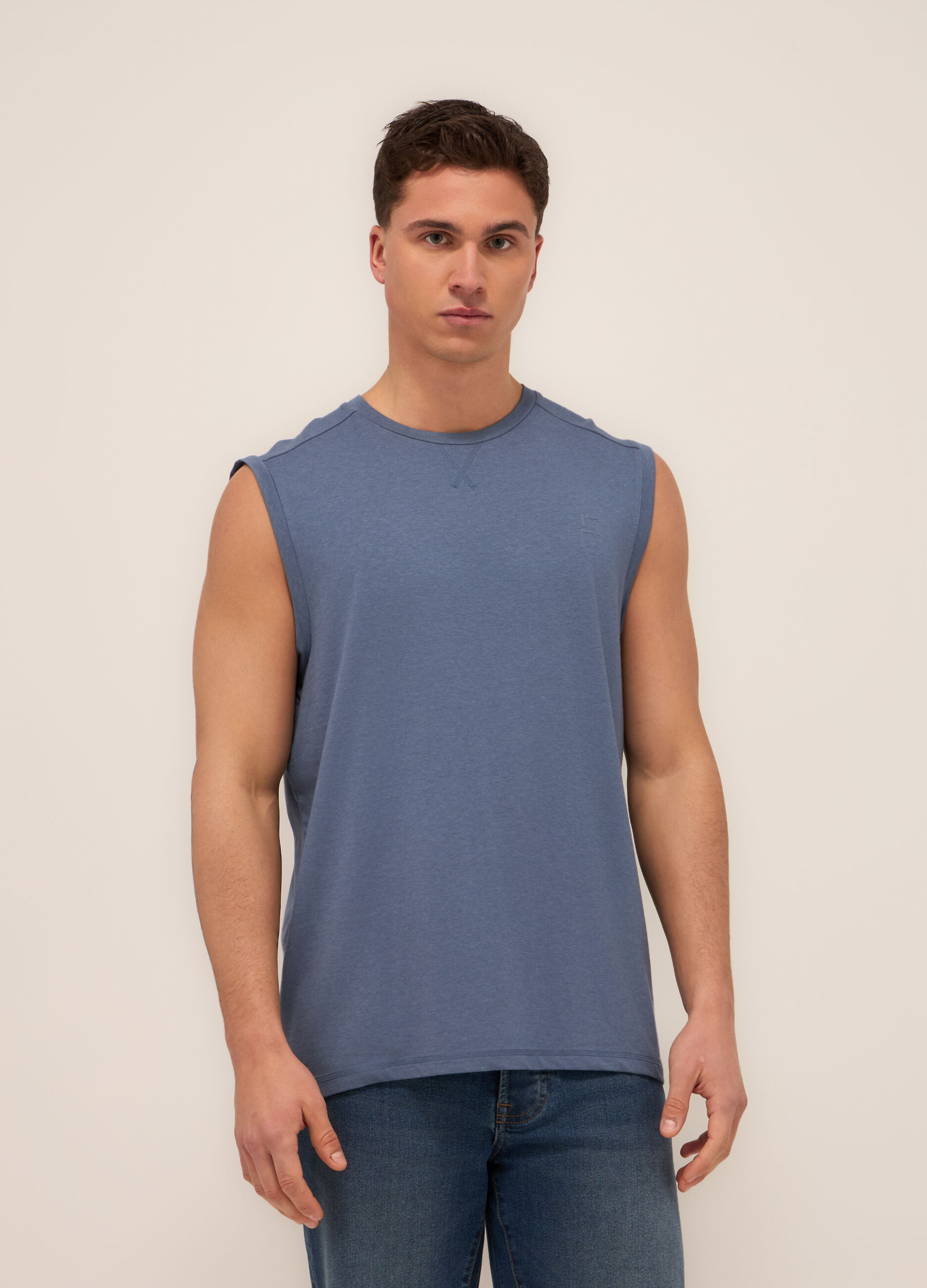 Canotta in cotone e modal stretch uomo