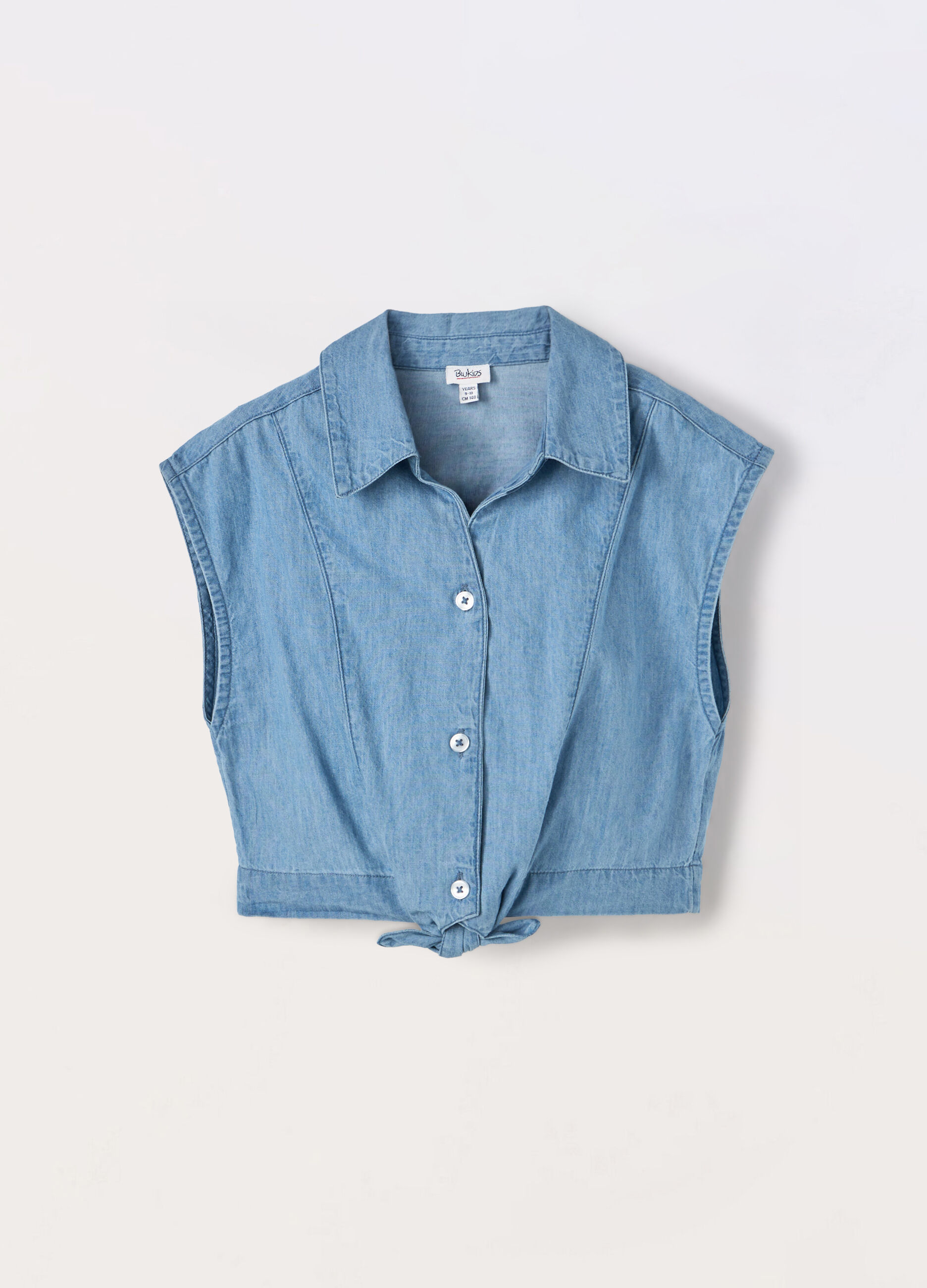 Camicia in chambray di puro cotone bambina