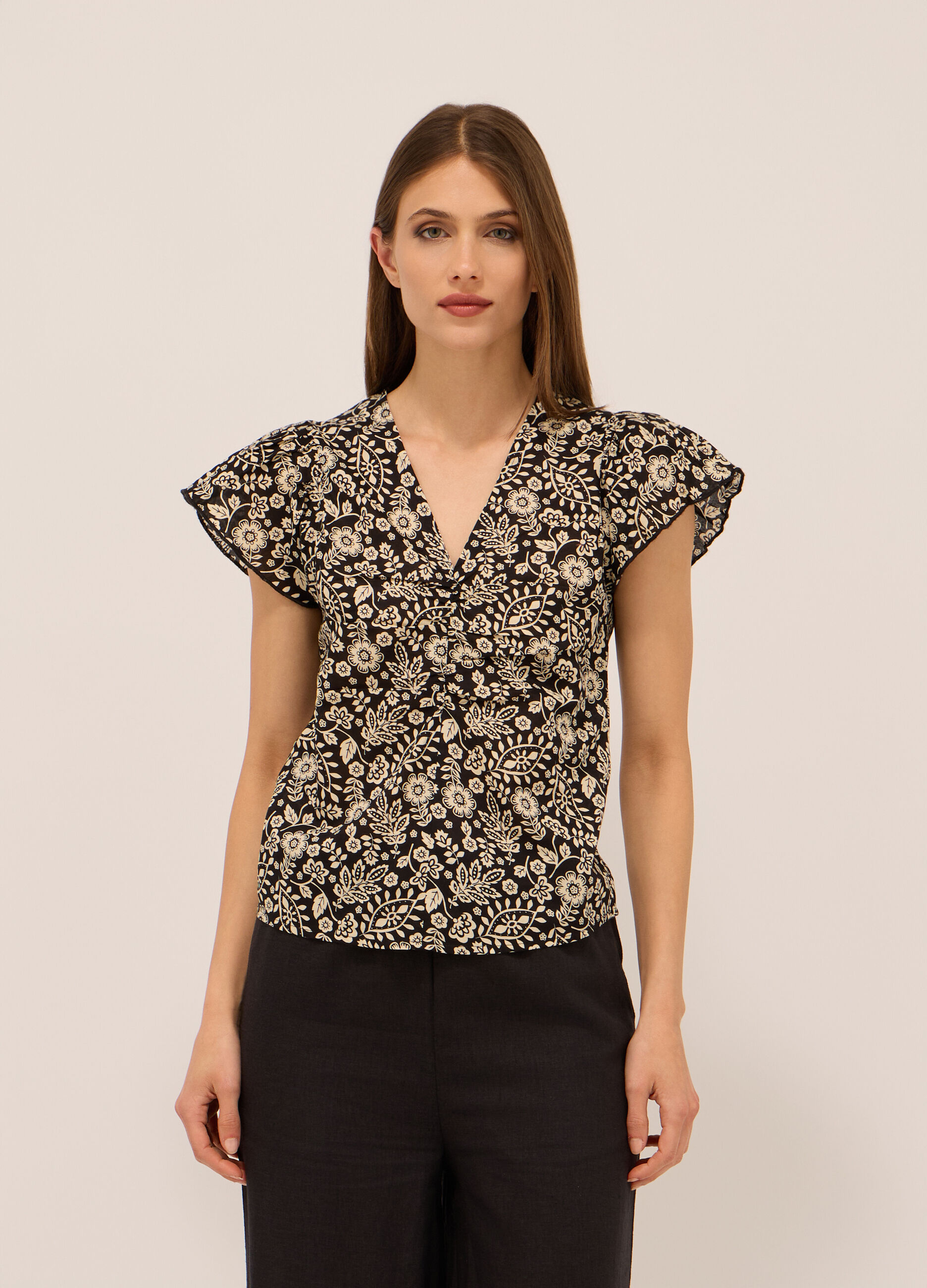 Blusa in puro cotone voile donna