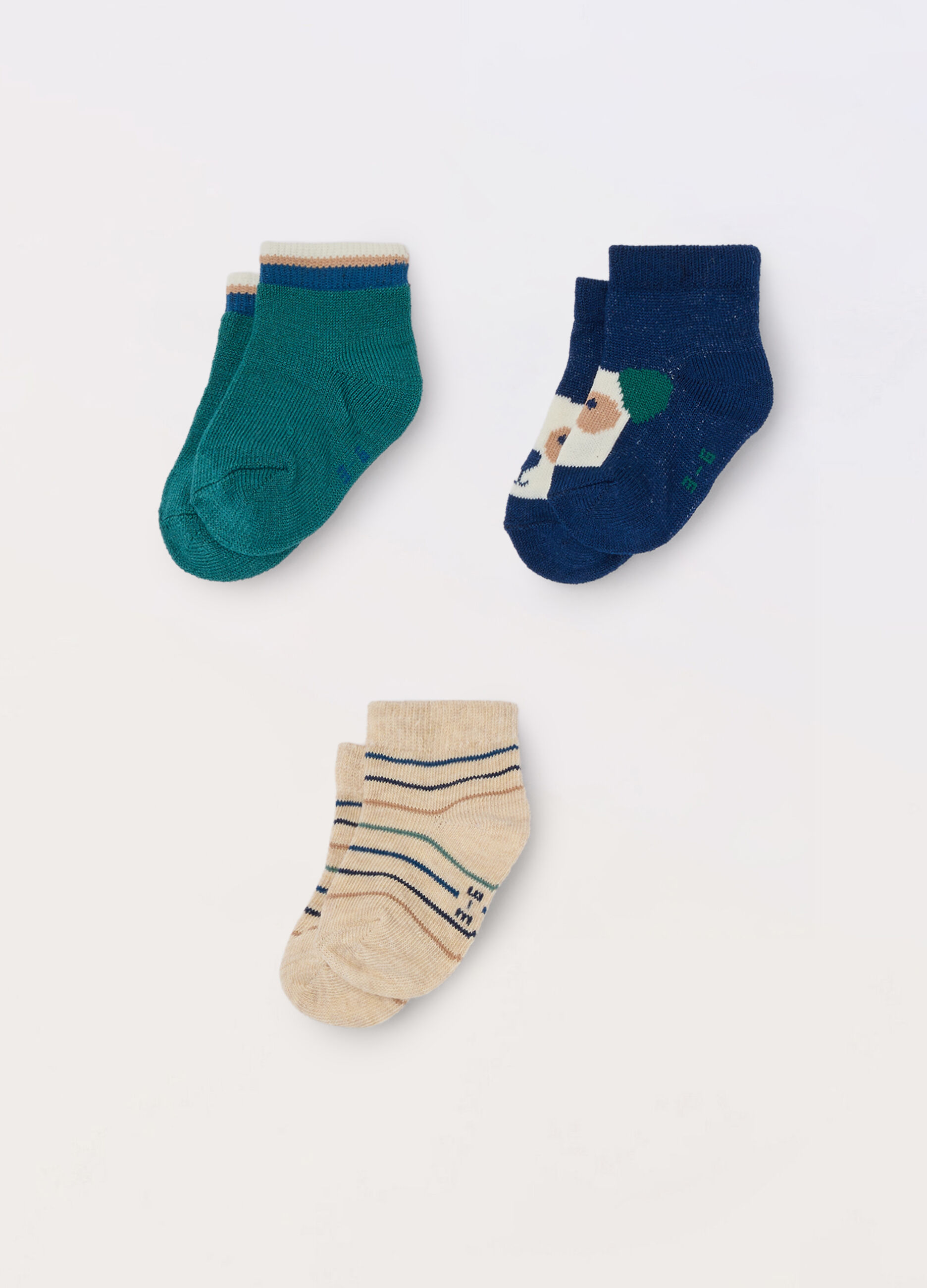 Pack 3 calze corte misto cotone neonato
