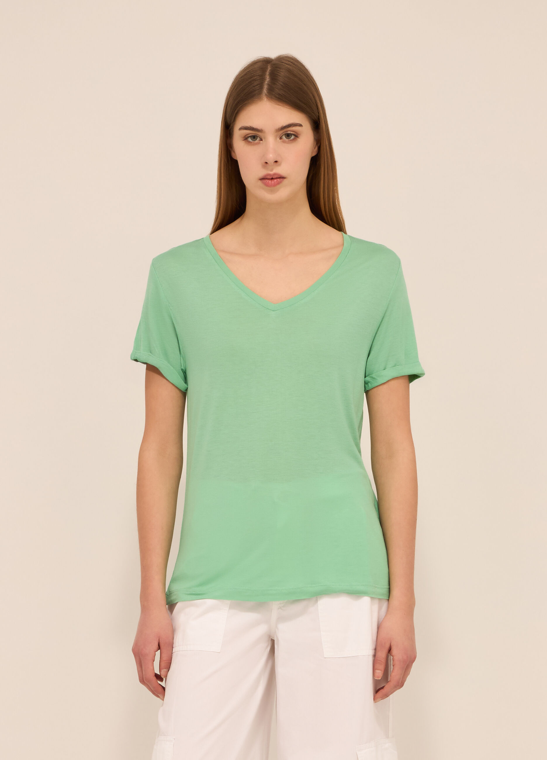 T-shirt in pura viscosa donna