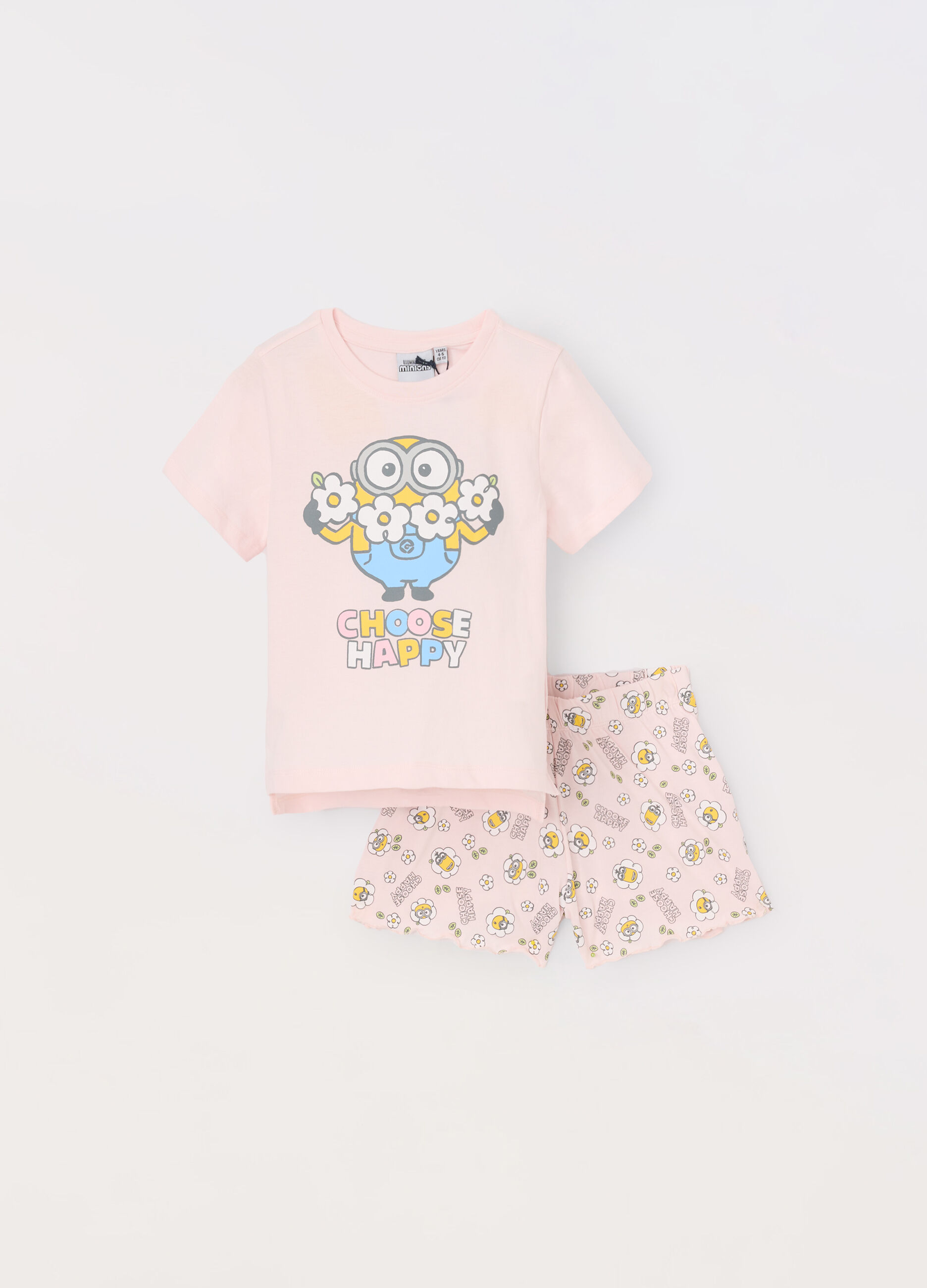 Set pigiama corto in jersey di puro cotone bambina