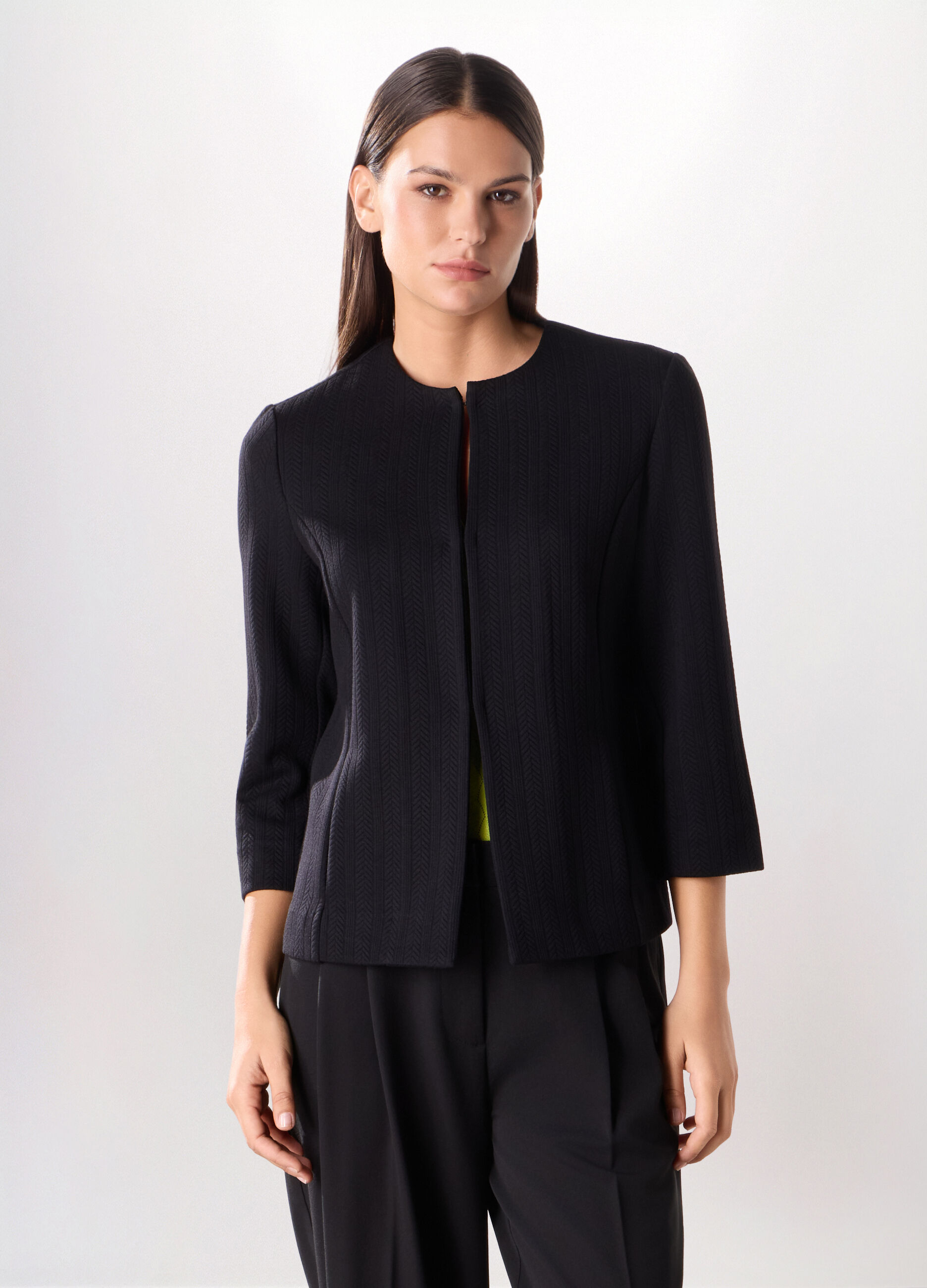 Giacca con lavorazione jacquard donna