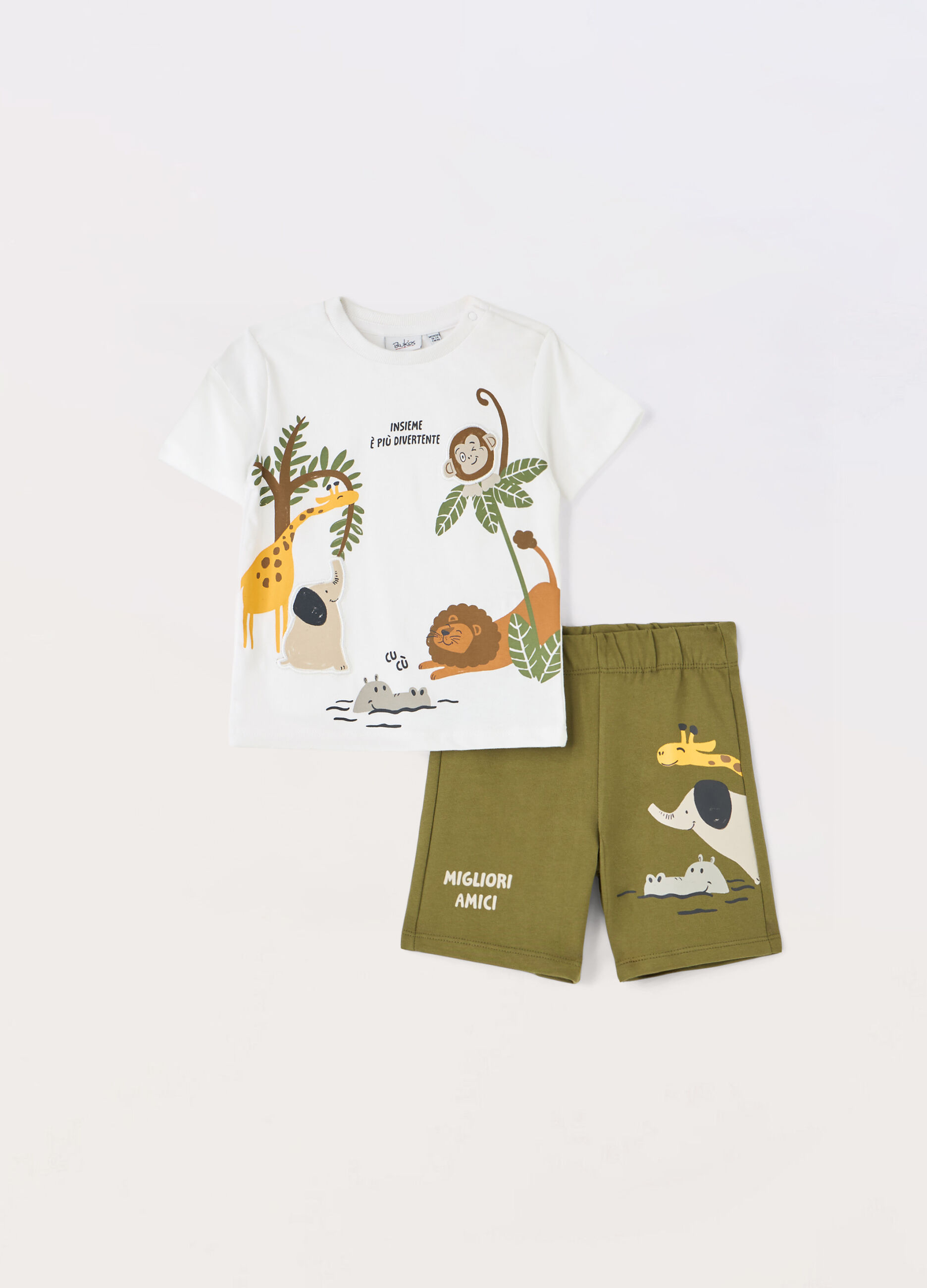 Jogging set in jersey di puro cotone neonato
