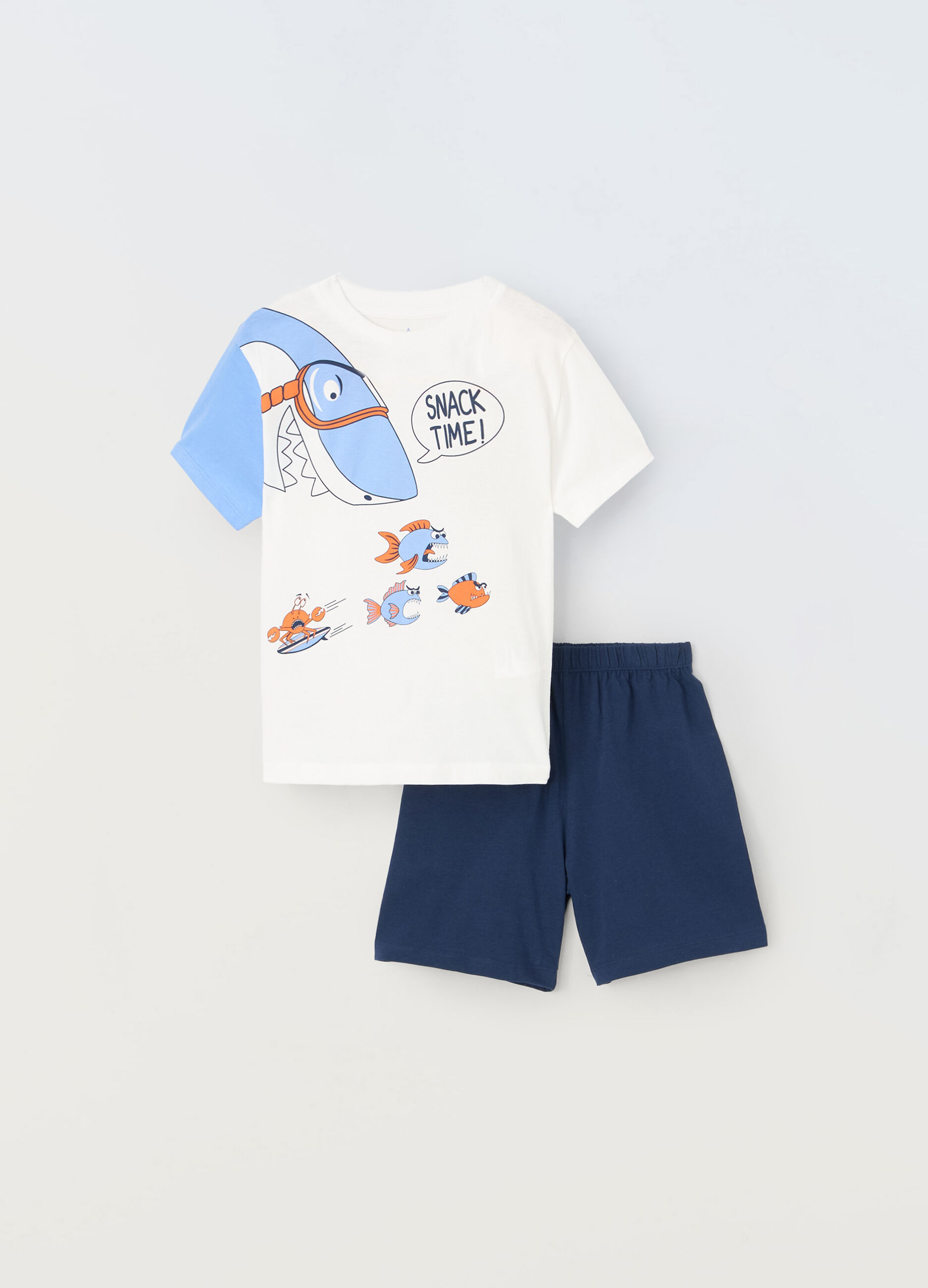 Set pigiama corto in puro cotone bambino