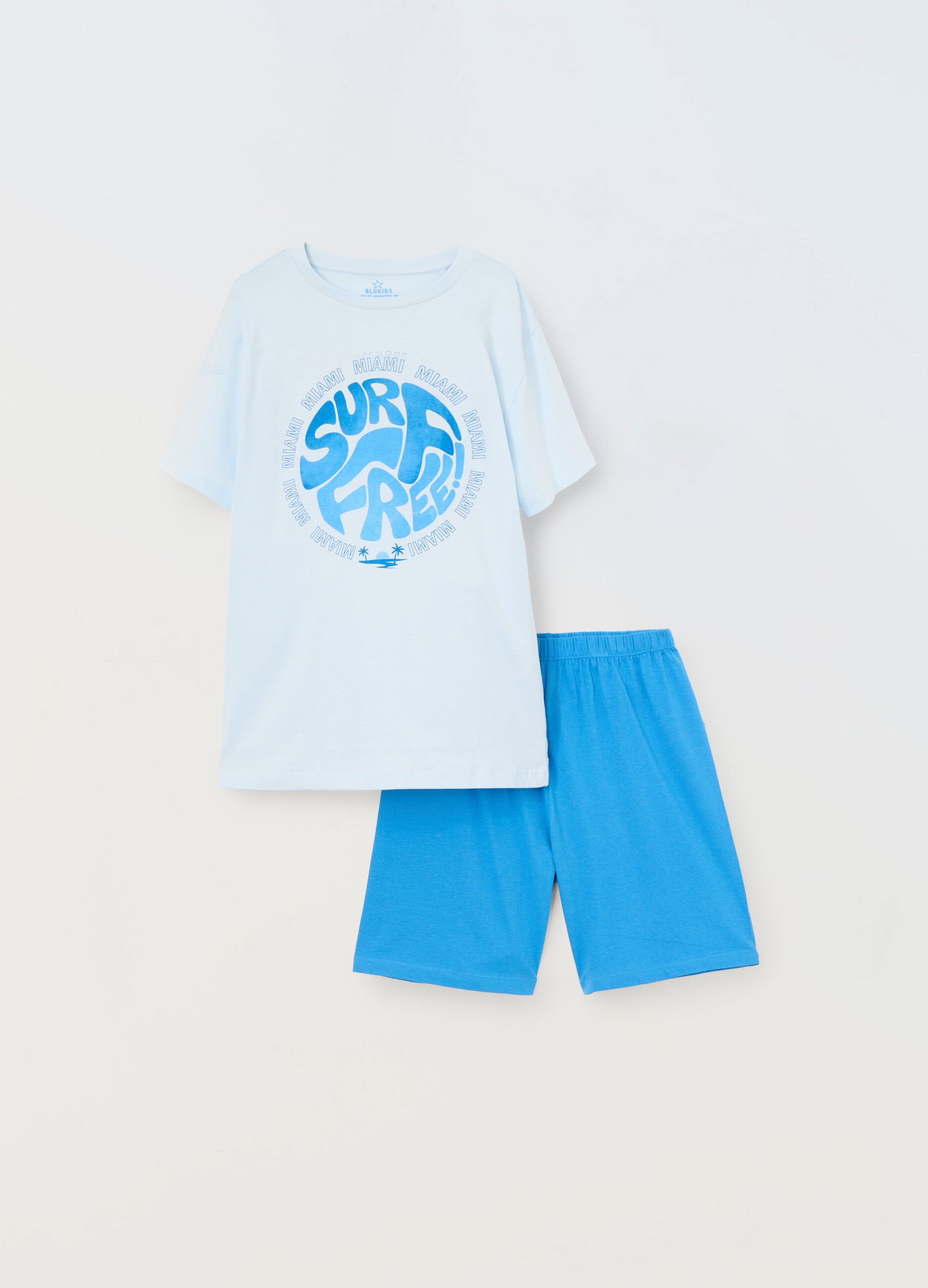 Set pigiama corto in jersey di puro cotone ragazzo