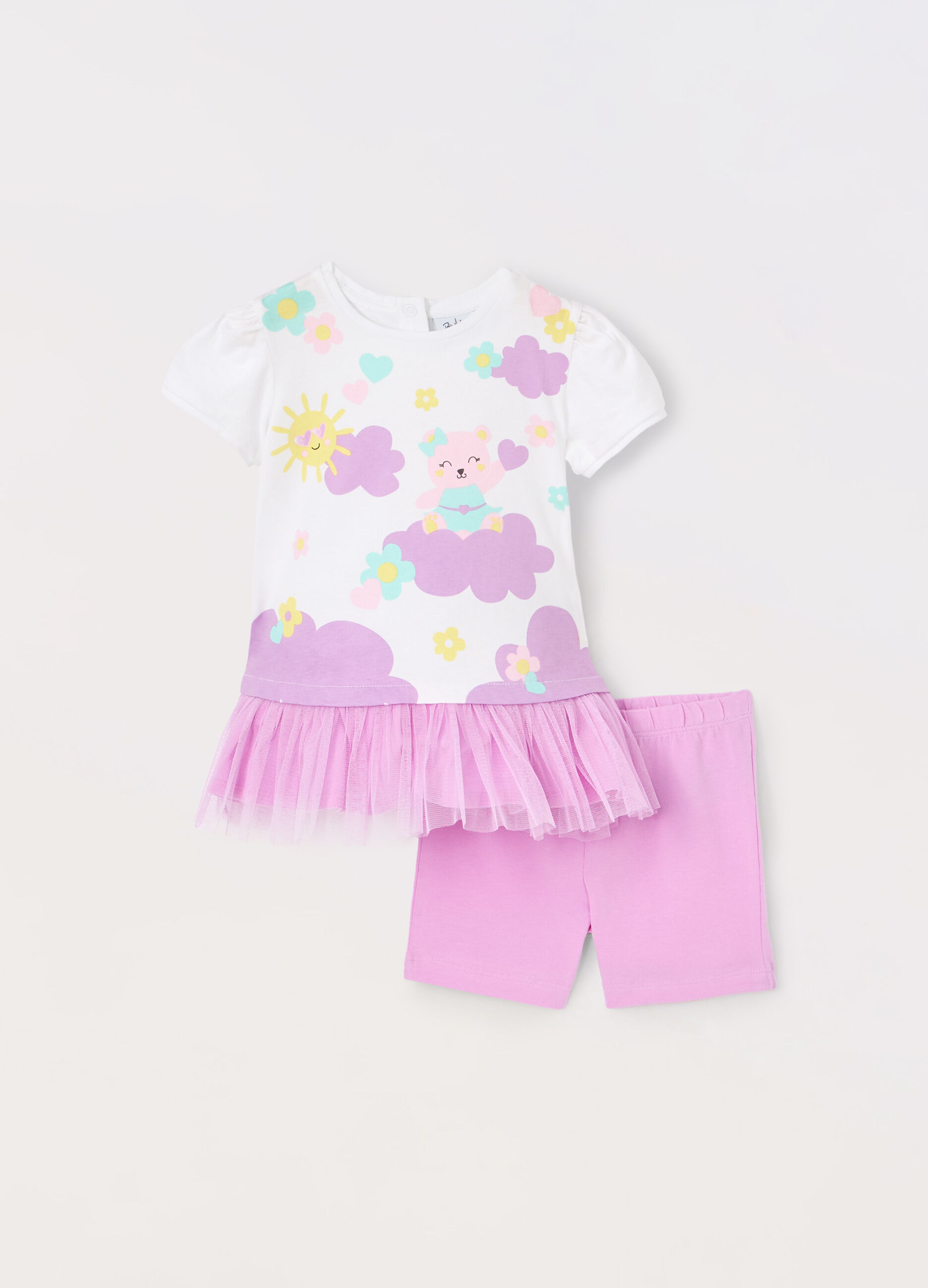 Jogging set in jersey di puro cotone neonata