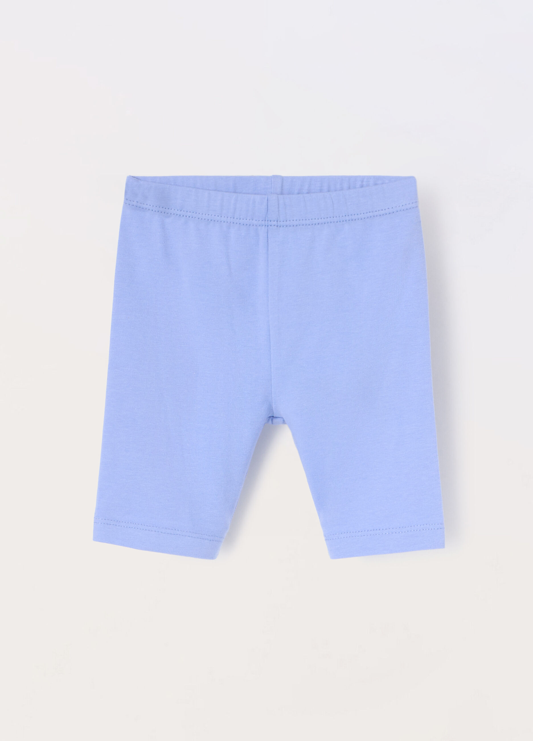 Leggings ciclista in cotone stretch neonata