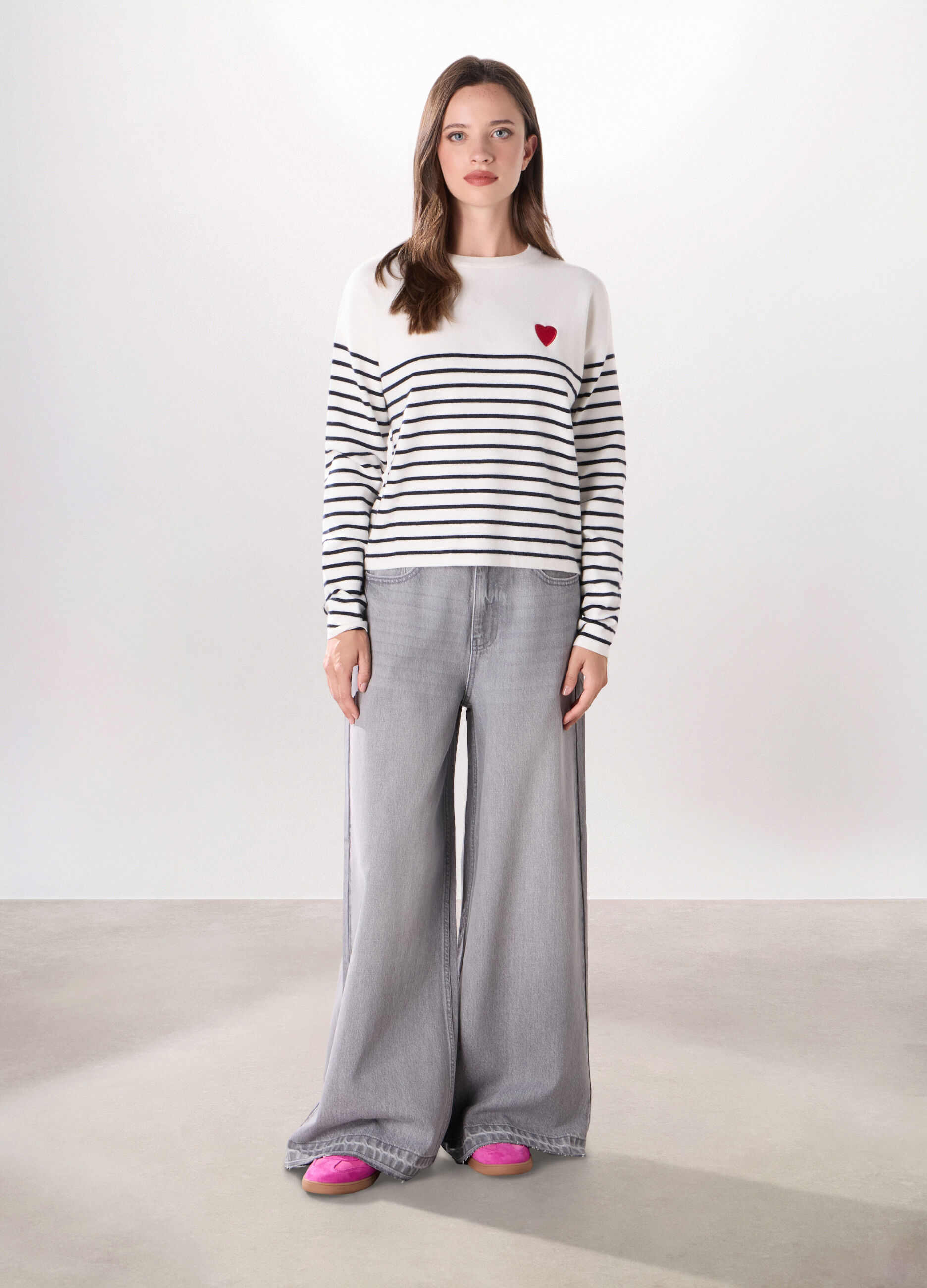 Pantaloni in denim di puro cotone donna