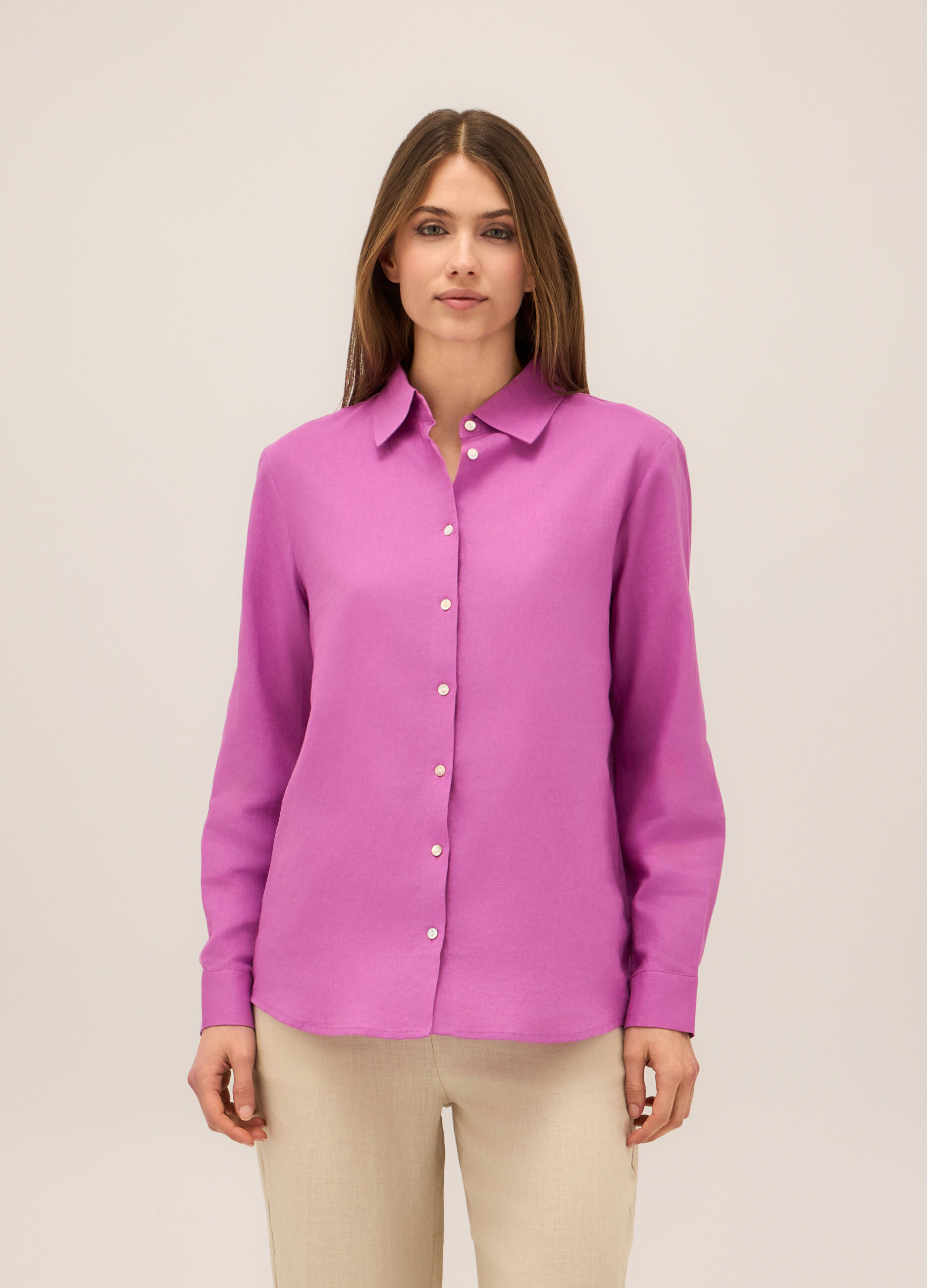 Camicia misto lino donna