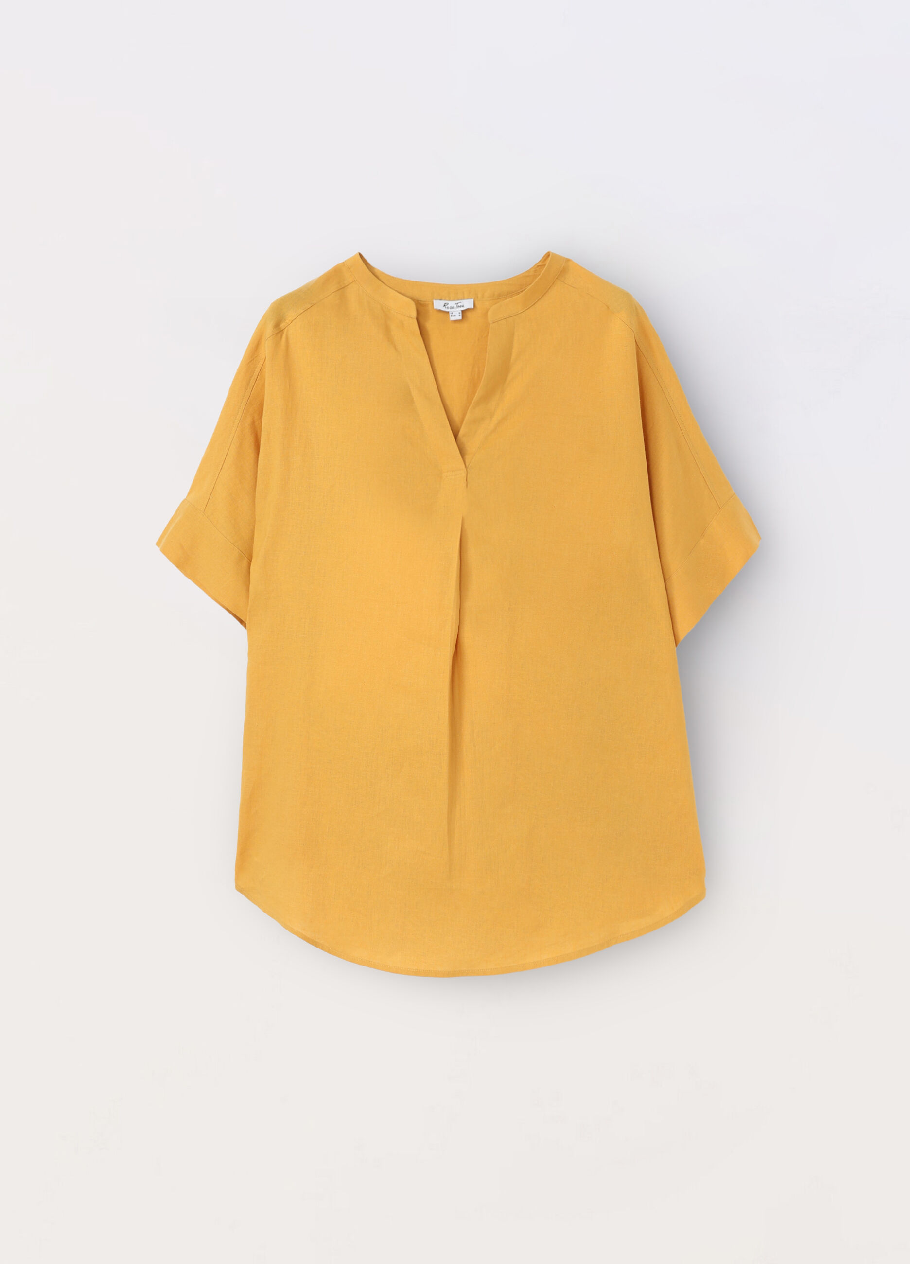 Blusa misto lino donna curvy