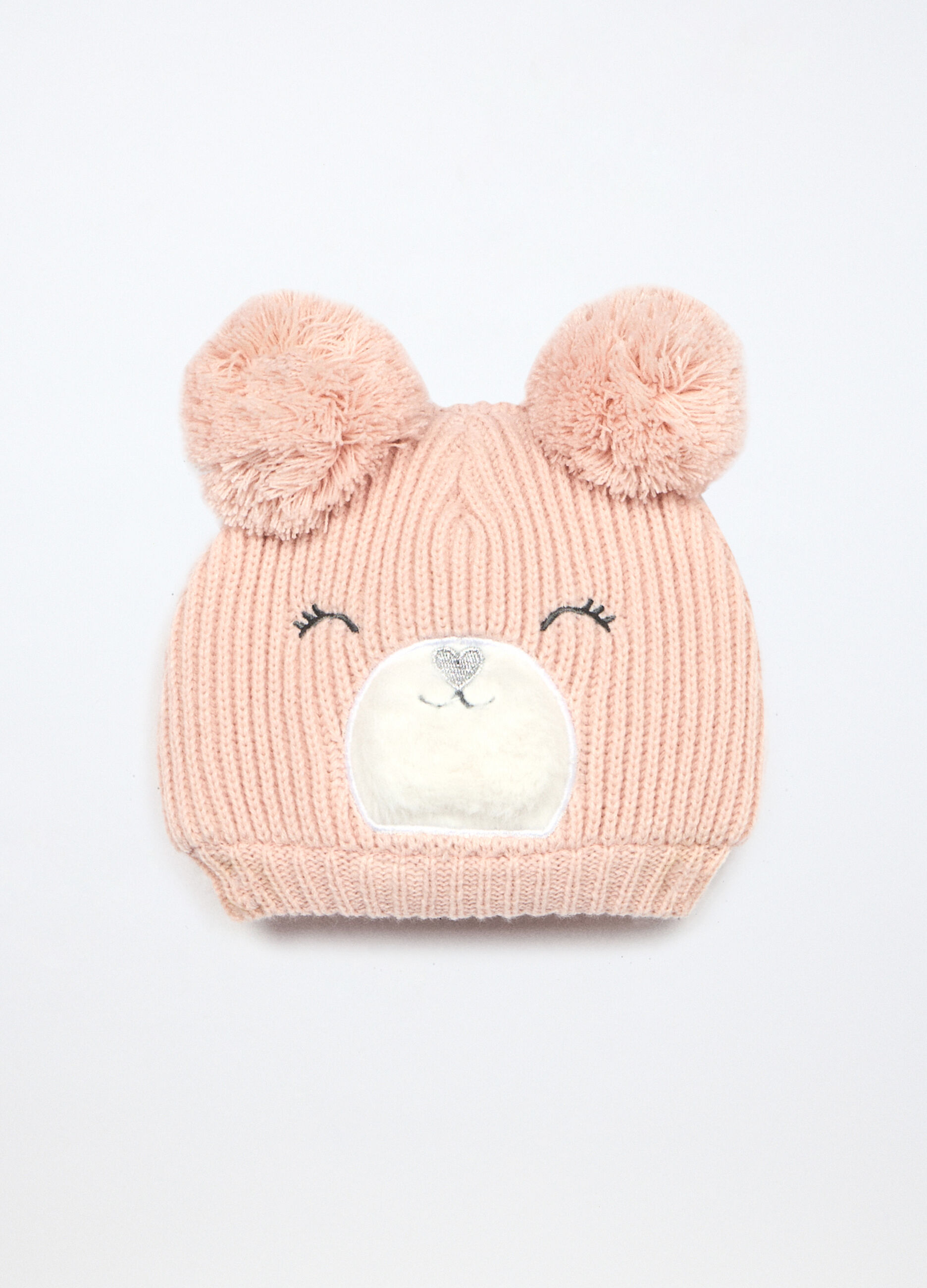 Berretto tricot con applicazioni neonata