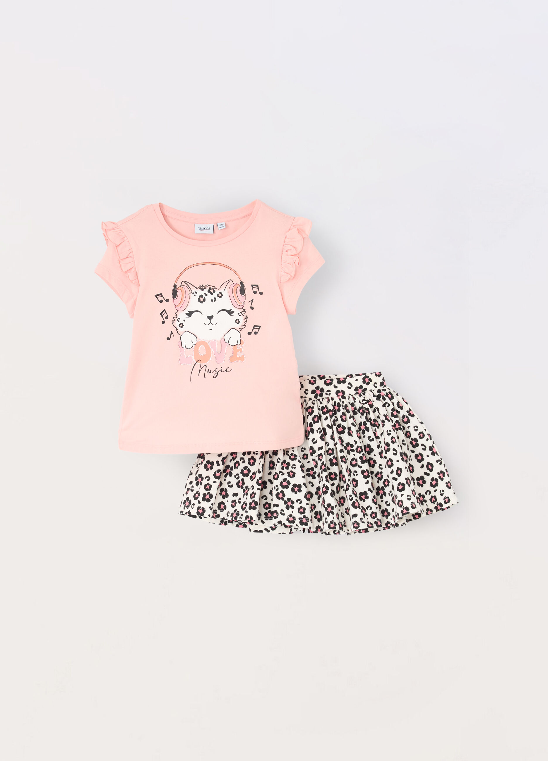 Jogging set in jersey di cotone stretch bambina