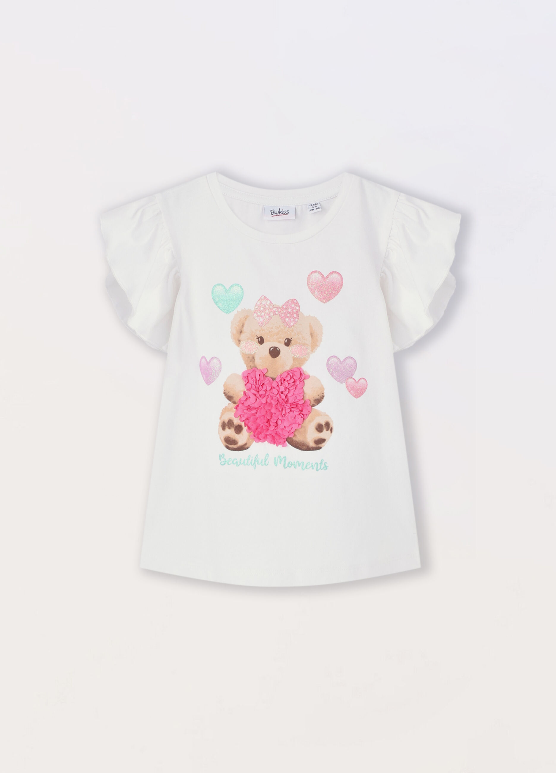T-shirt in jersey di cotone stretch bambina