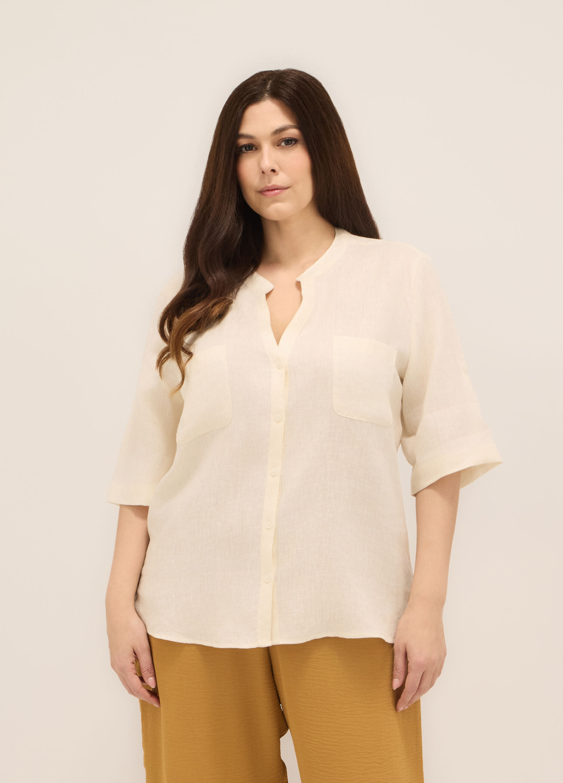 Camicia puro lino donna curvy
