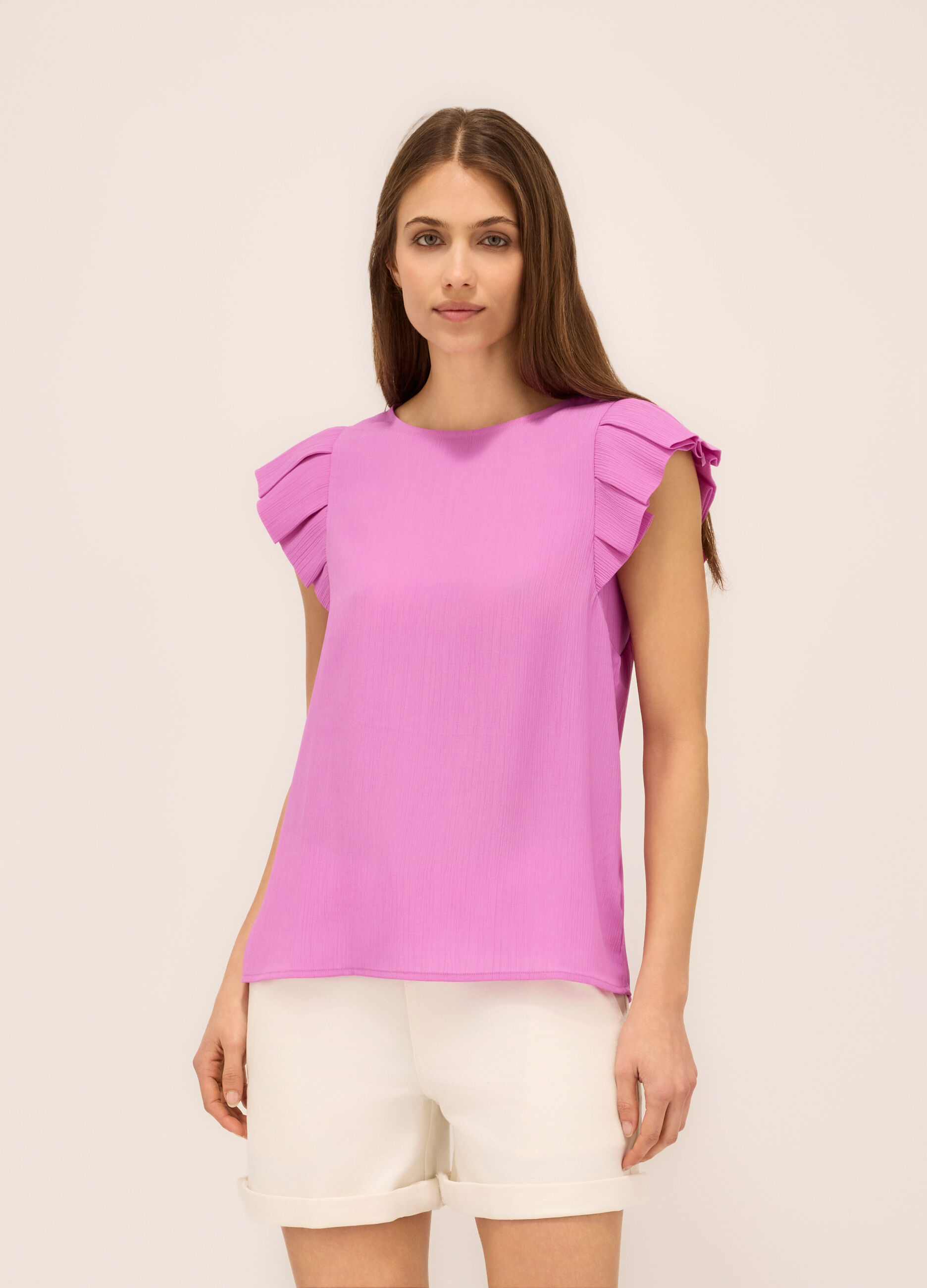 Blusa con maniche ad aletta donna